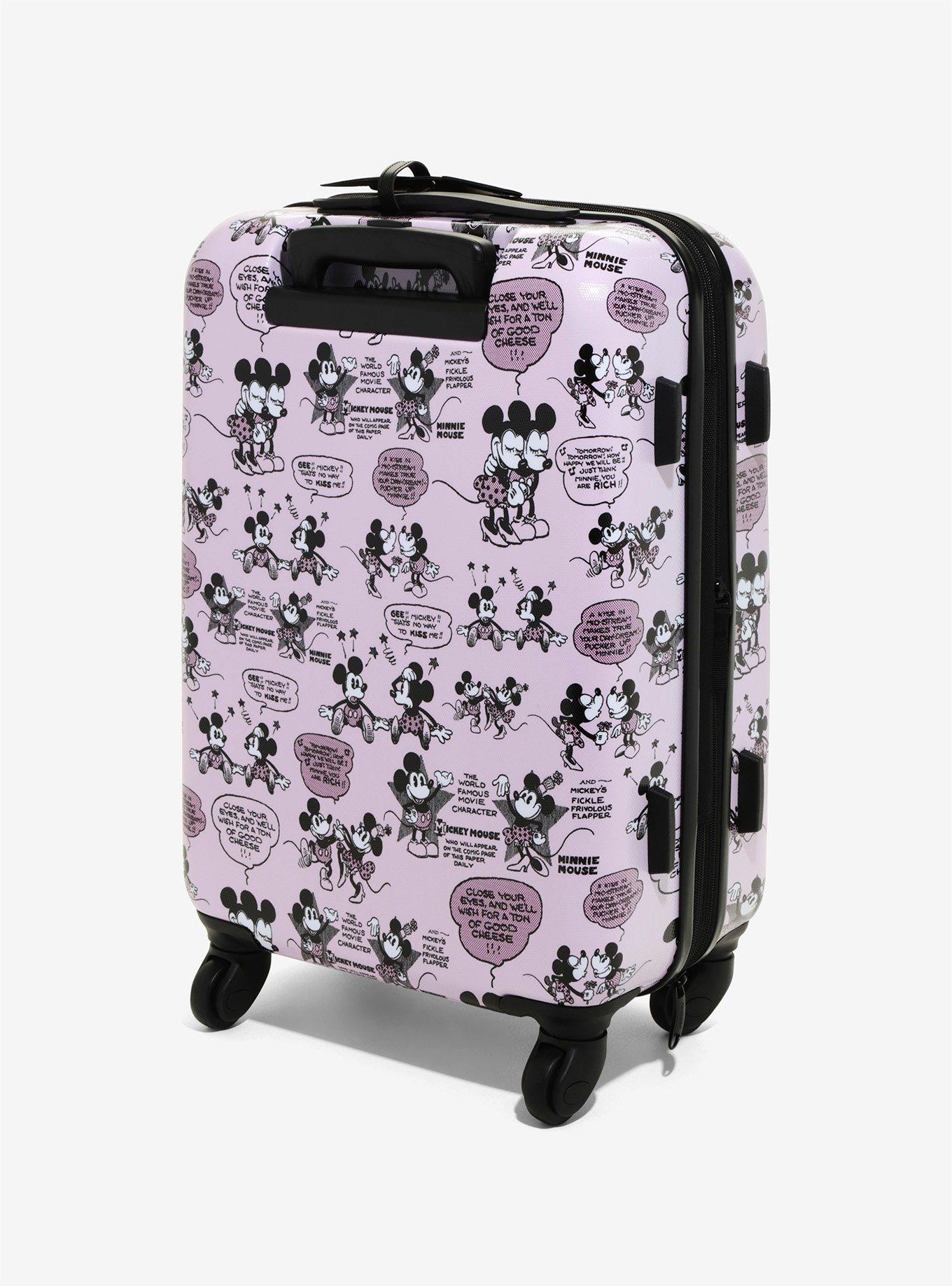 Disney Mickey Mouse & Minnie Mouse Vintage Style 20 Inch Spinner Suitcase, , alternate