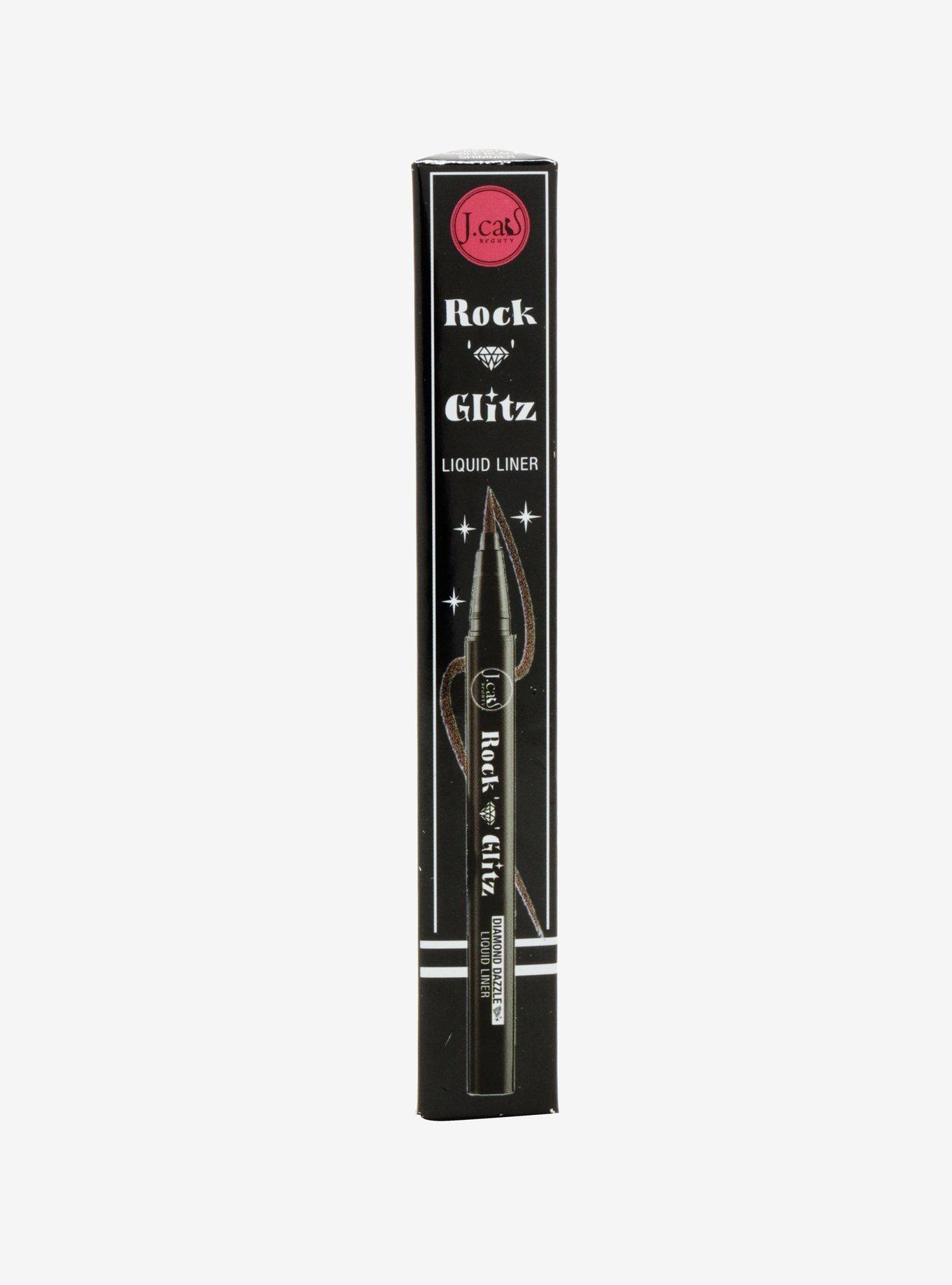 J. Cat Rock 'N' Glitz Diamond Dazzle Sable Black Shimmer Liquid Eyeliner, , alternate