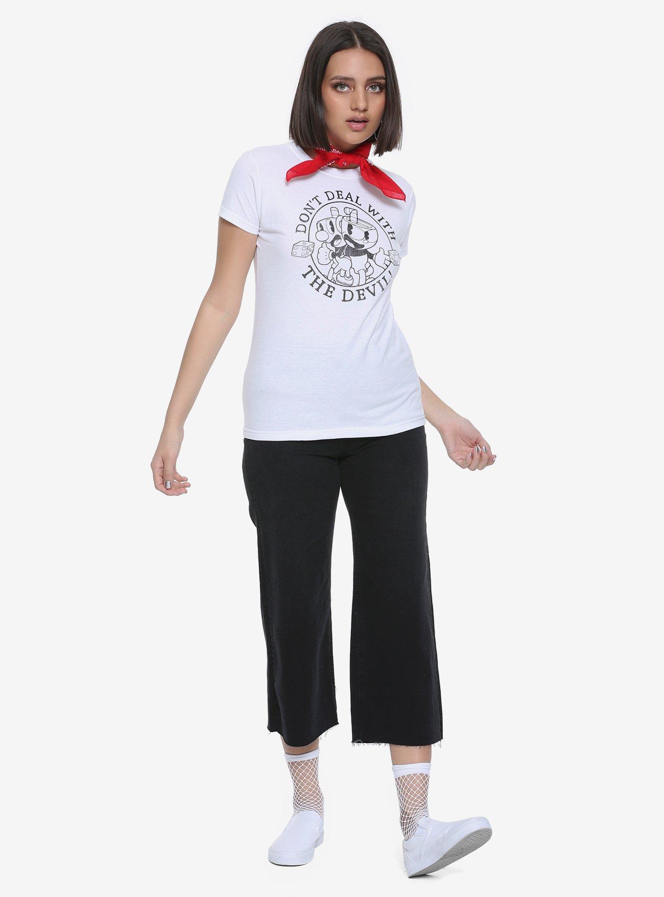 Cuphead Don't Deal With The Devil Girls T-Shirt, MULTI, alternate