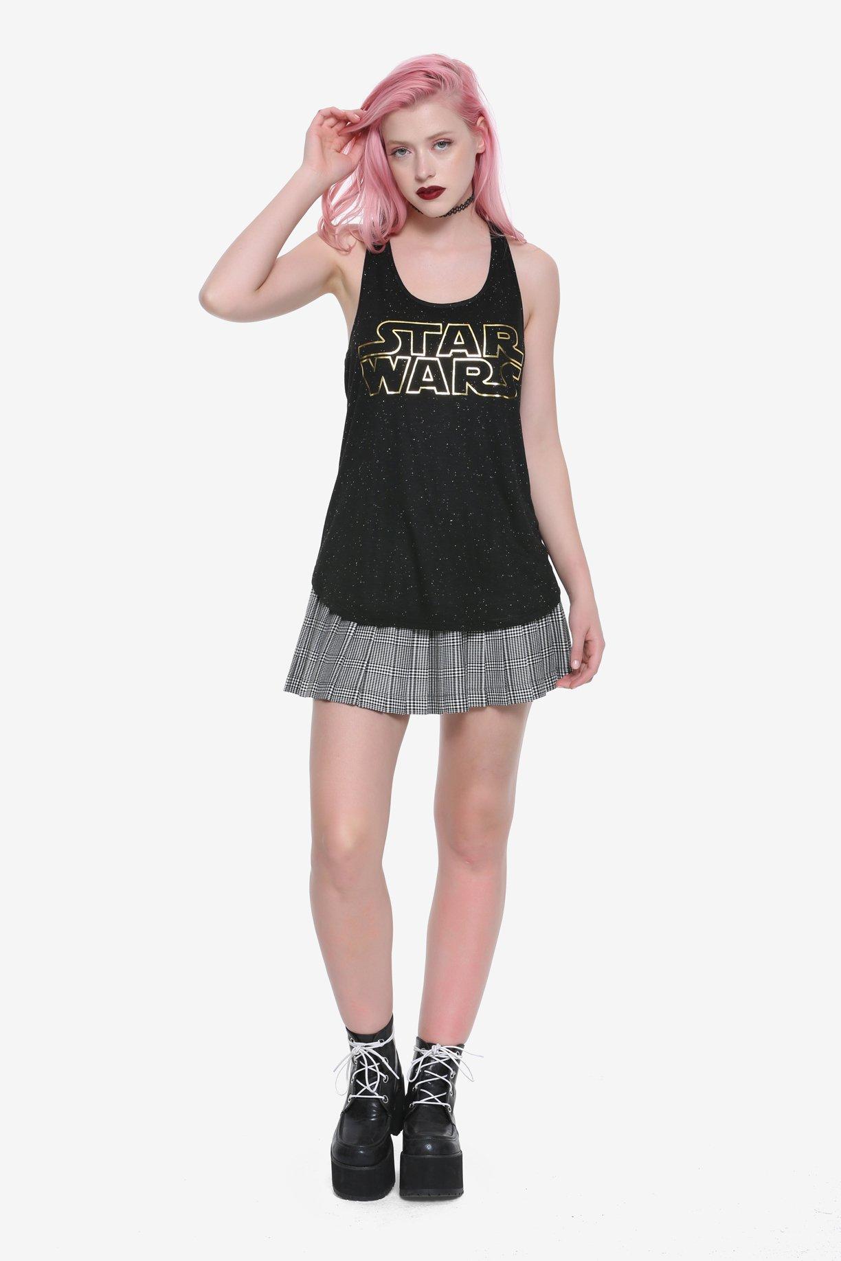 Star Wars Foil Logo Speckled Girls Tank Top, , alternate