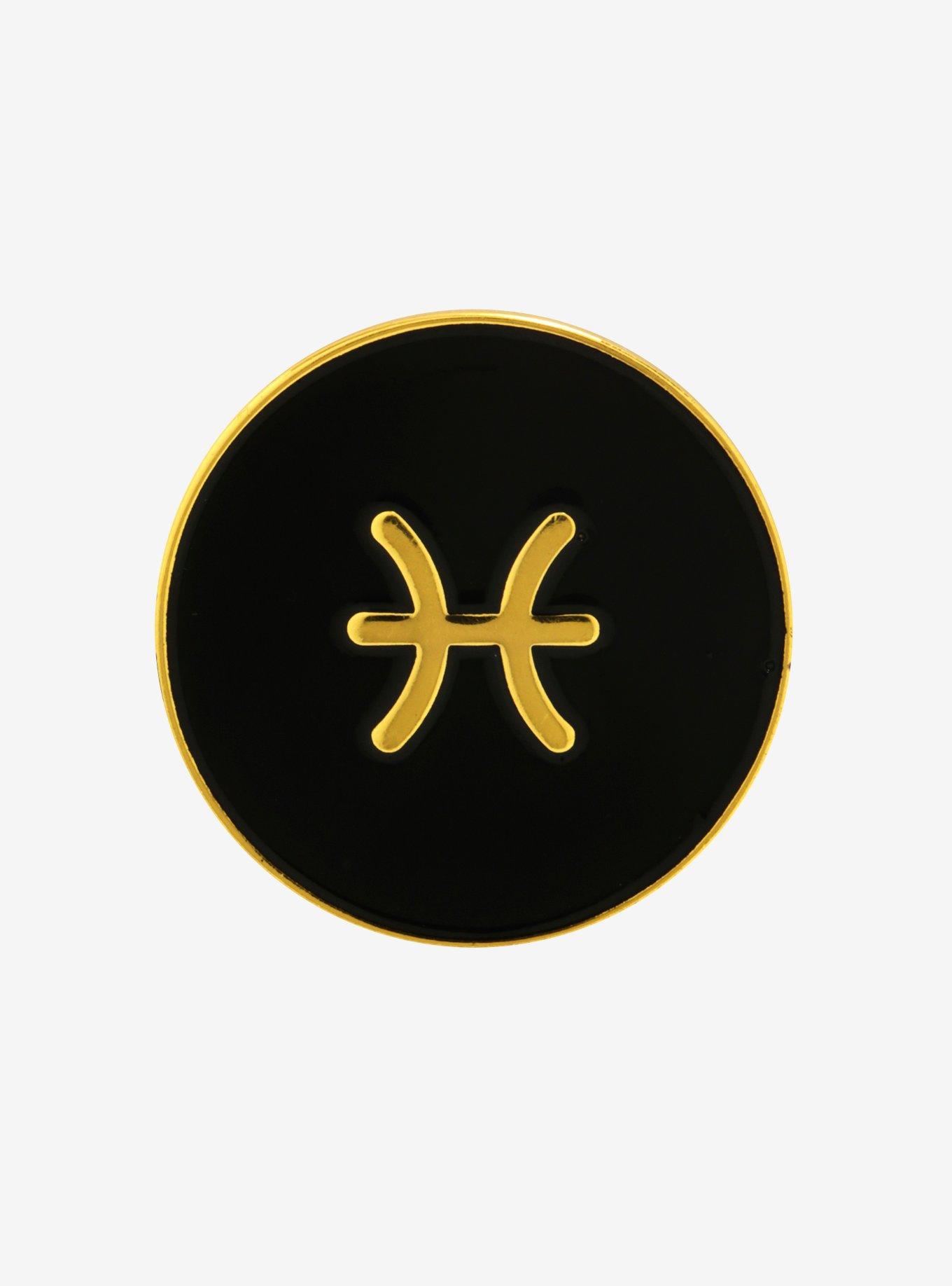 Pisces Zodiac Symbol Enamel Pin, , alternate