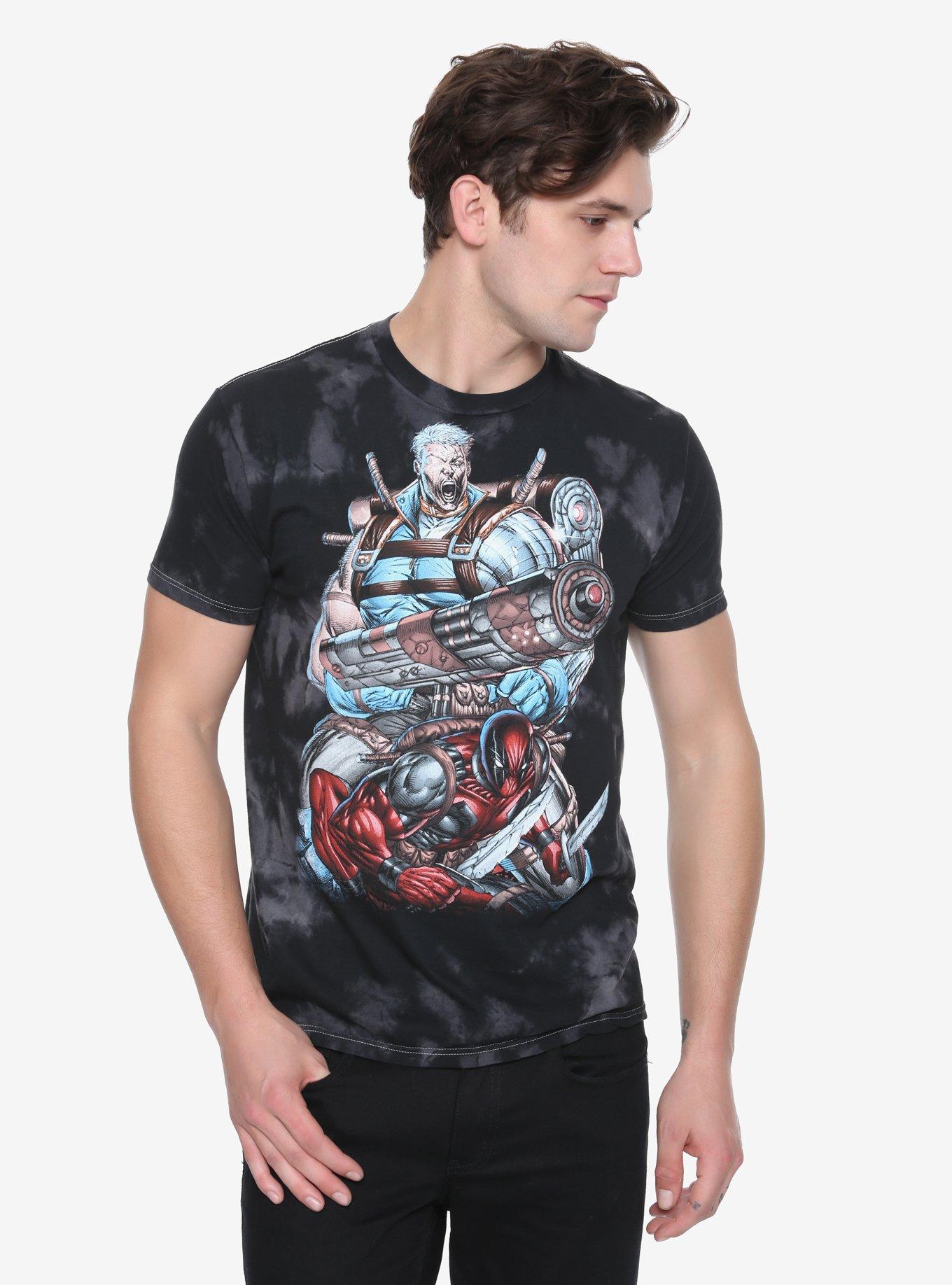 Marvel Deadpool Cable Cloud Wash T-Shirt Hot Topic Exclusive, MULTI, alternate