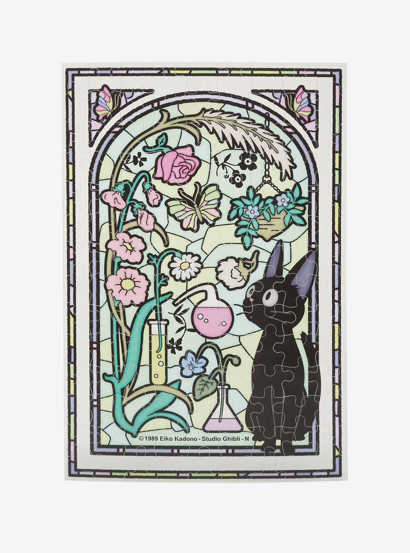 Studio Ghibli Kiki's Delivery Service Jiji Stained Glass Window Puzzle, , alternate