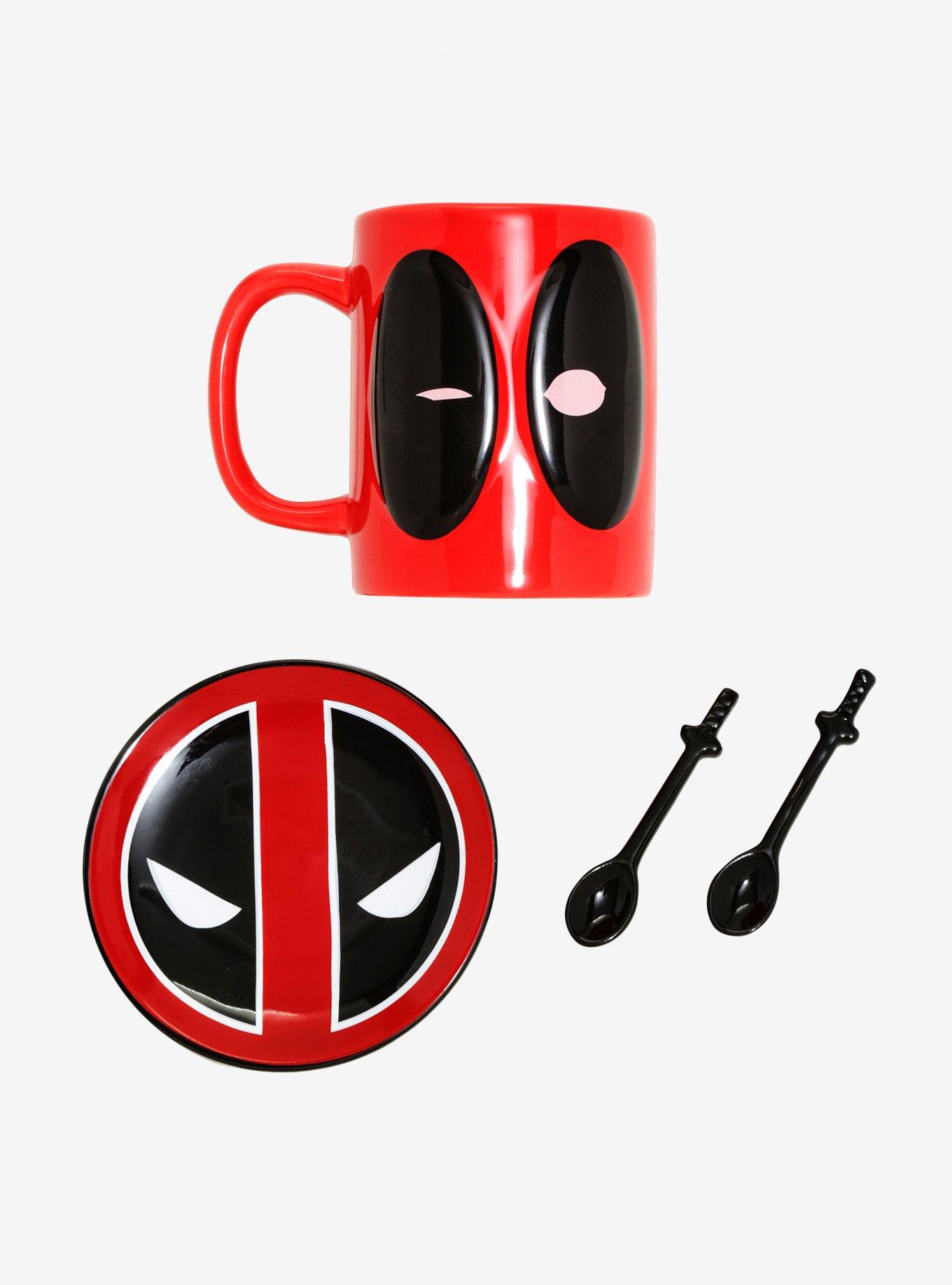 Marvel Deadpool Mug With Spoons And Coaster - BoxLunch Exclusive, , alternate