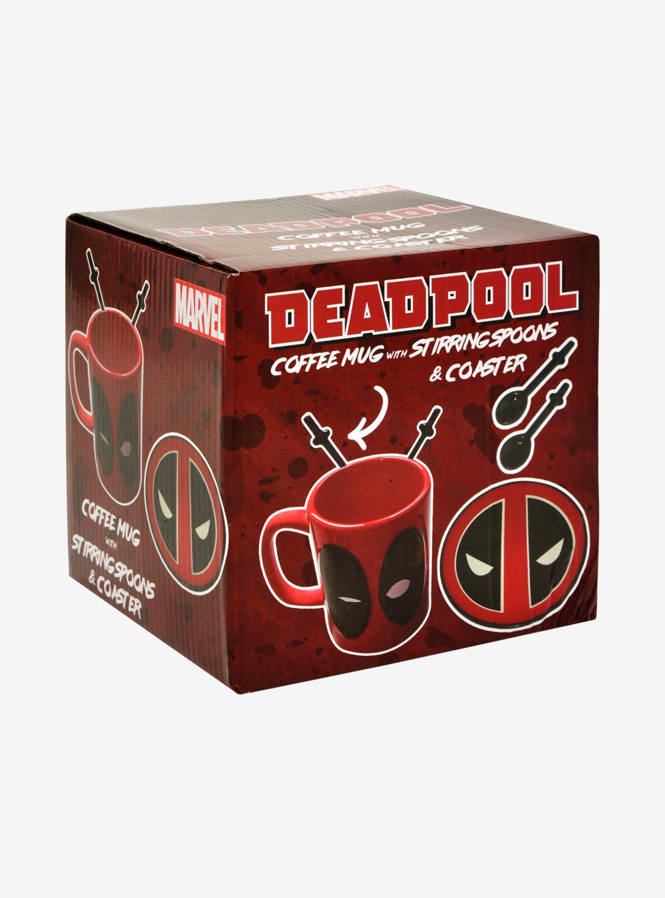 Marvel Deadpool Mug With Spoons And Coaster - BoxLunch Exclusive, , alternate