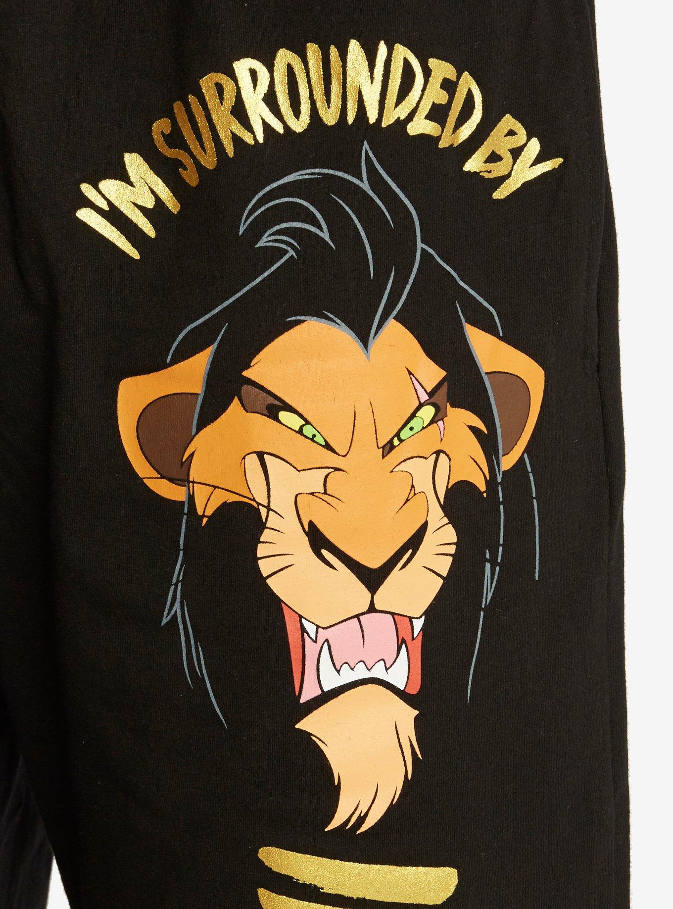 Disney The Lion King Scar Surrounded By Idiots Guys Pajama Shorts, BLACK, alternate