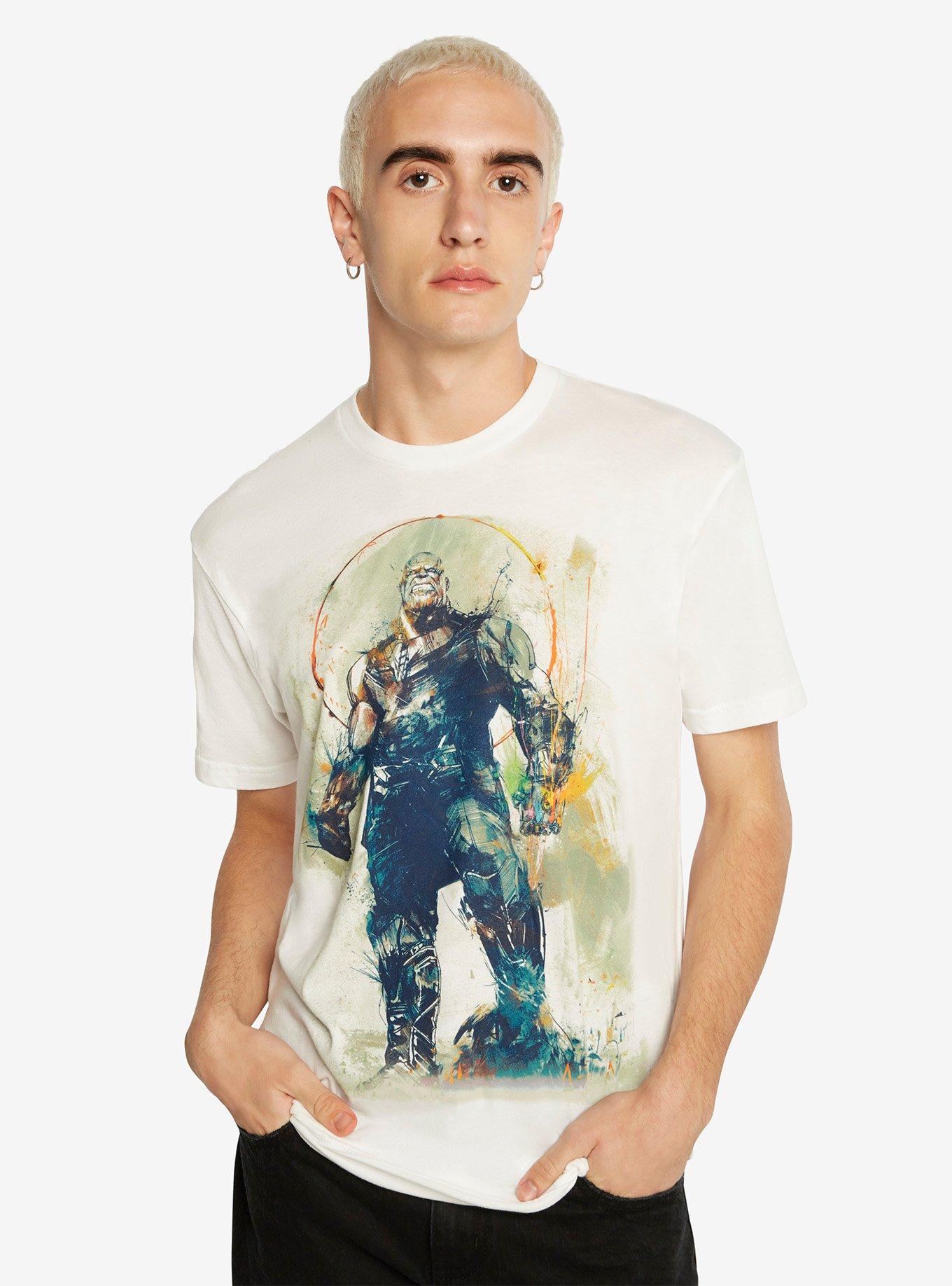 Marvel Avengers: Infinity War Thanos Sketch Splatter T-Shirt Hot Topic Exclusive, MULTI, alternate