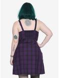 Purple & Black Plaid Buckle Strap Dress Plus Size, , alternate