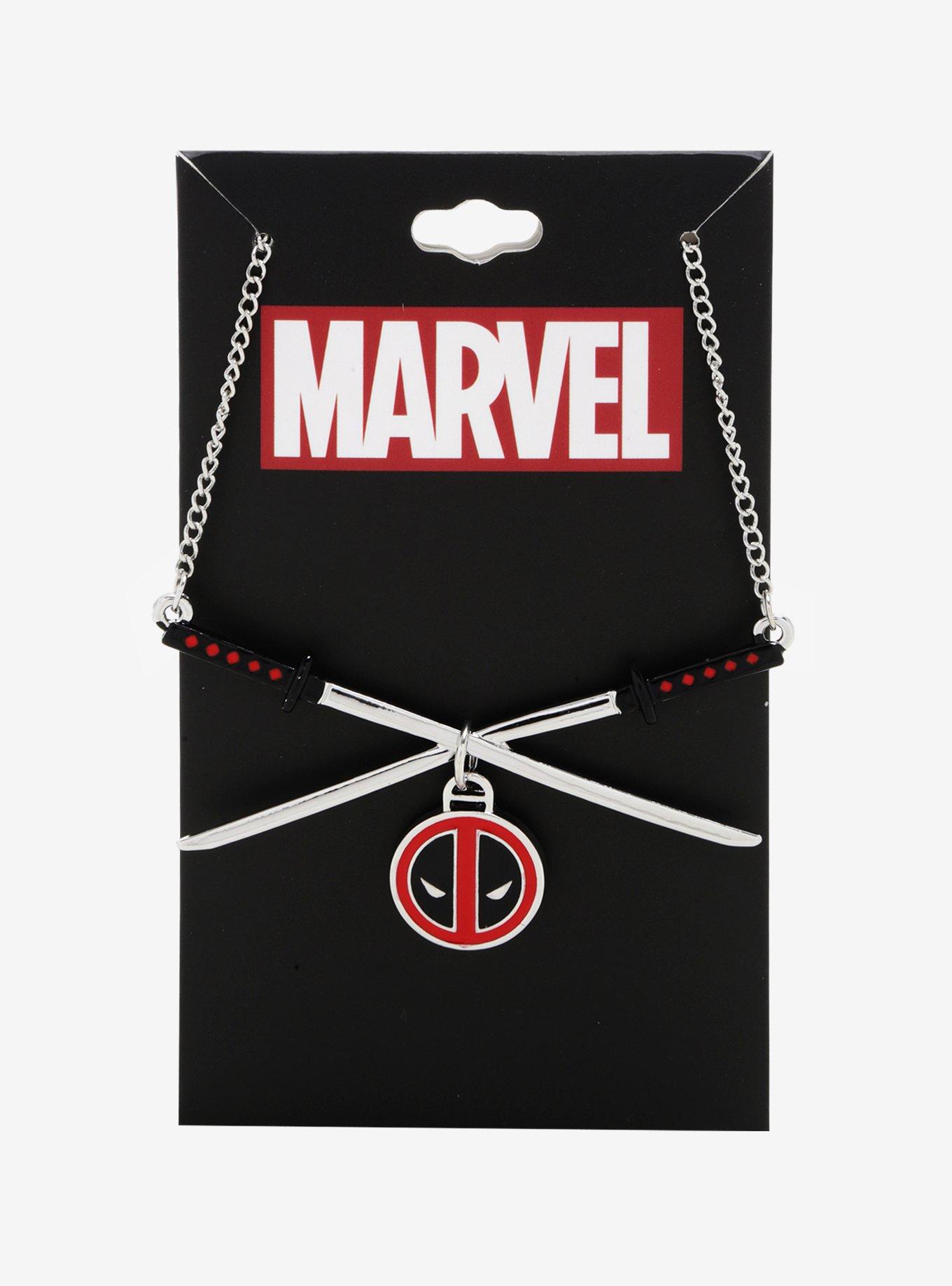 Marvel Deadpool Crossed Katanas Necklace, , alternate