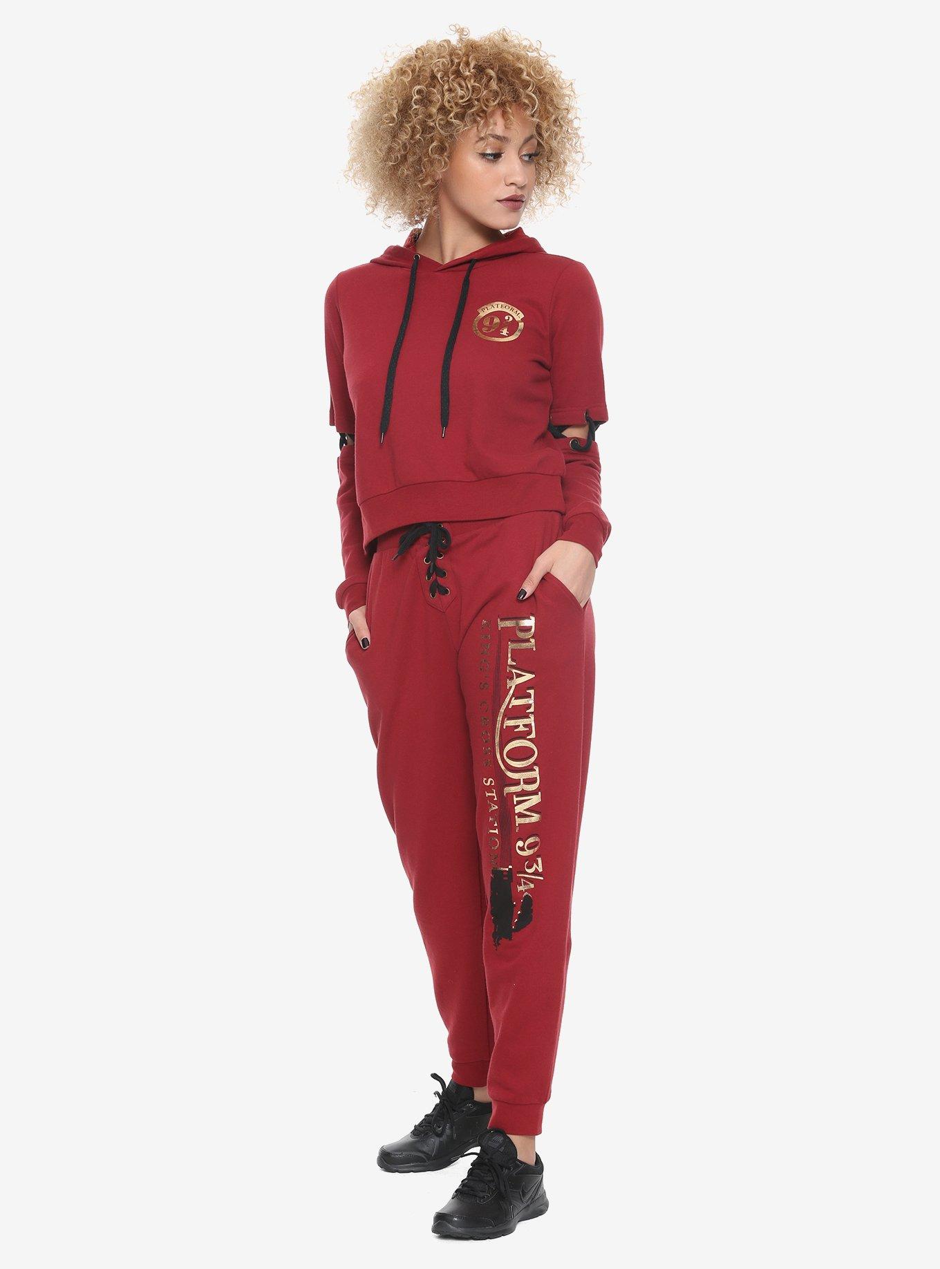 Harry Potter Hogwarts Express Girls Jogger Pants, BURGUNDY, alternate