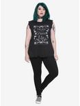 Disney Peter Pan Never Grow Up Lace-Up Muscle Top Plus Size, BLACK, alternate