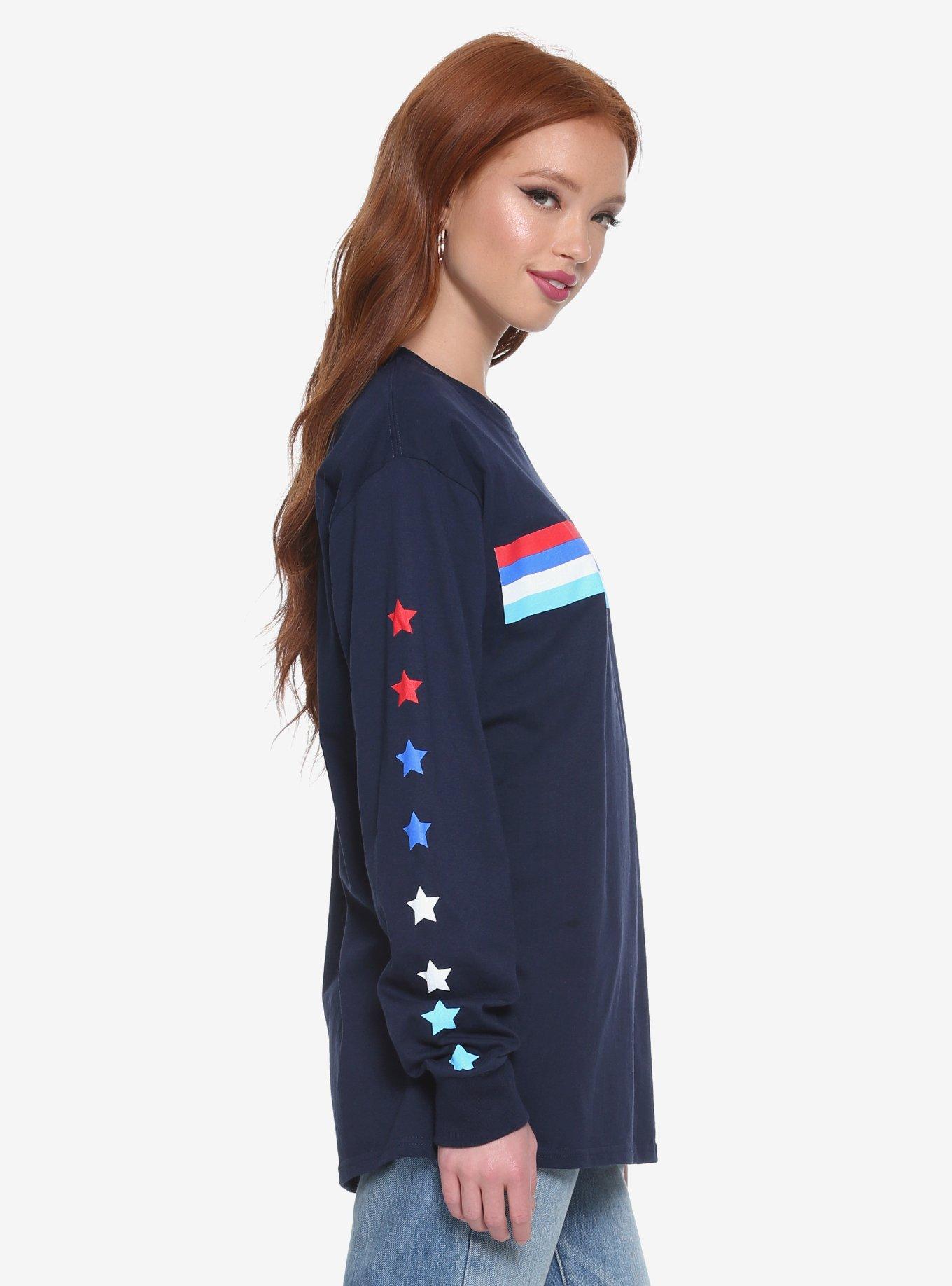 Marvel Captain America Stars & Stripes Womens Long Sleeve Tee - BoxLunch Exclusive, , alternate