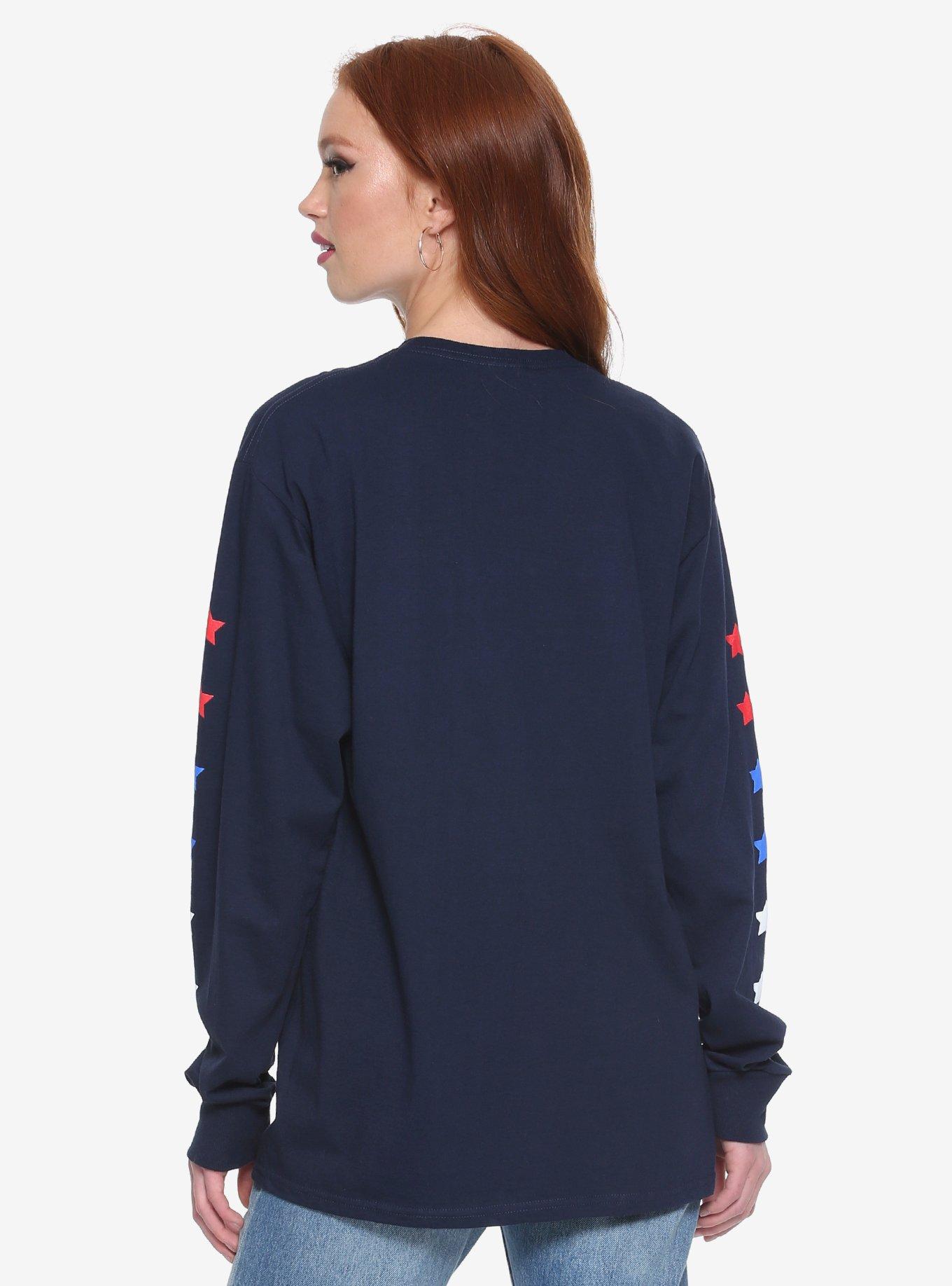 Marvel Captain America Stars & Stripes Womens Long Sleeve Tee - BoxLunch Exclusive, , alternate