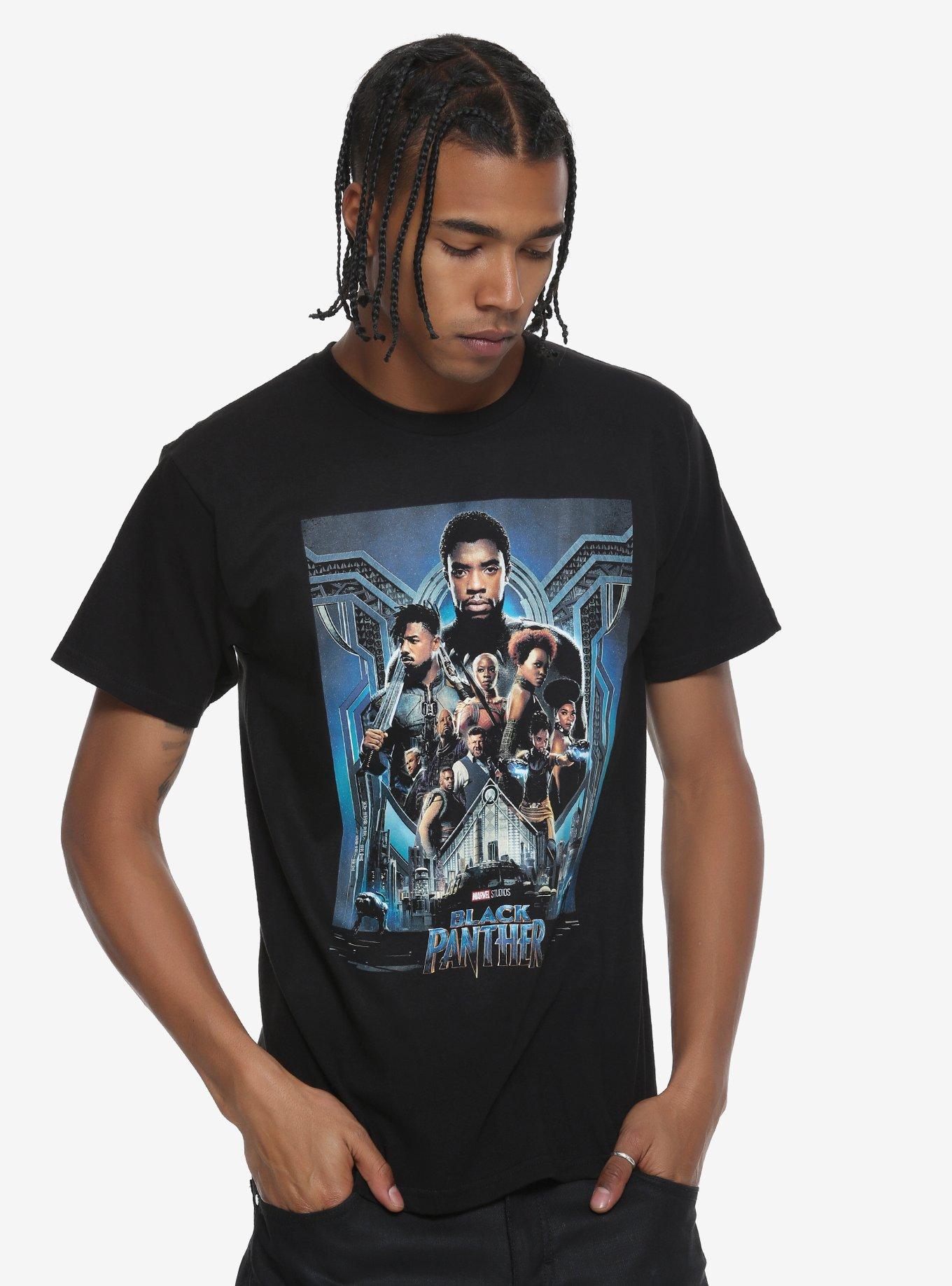 Marvel Black Panther Poster T-Shirt Hot Topic Exclusive, BLACK, alternate