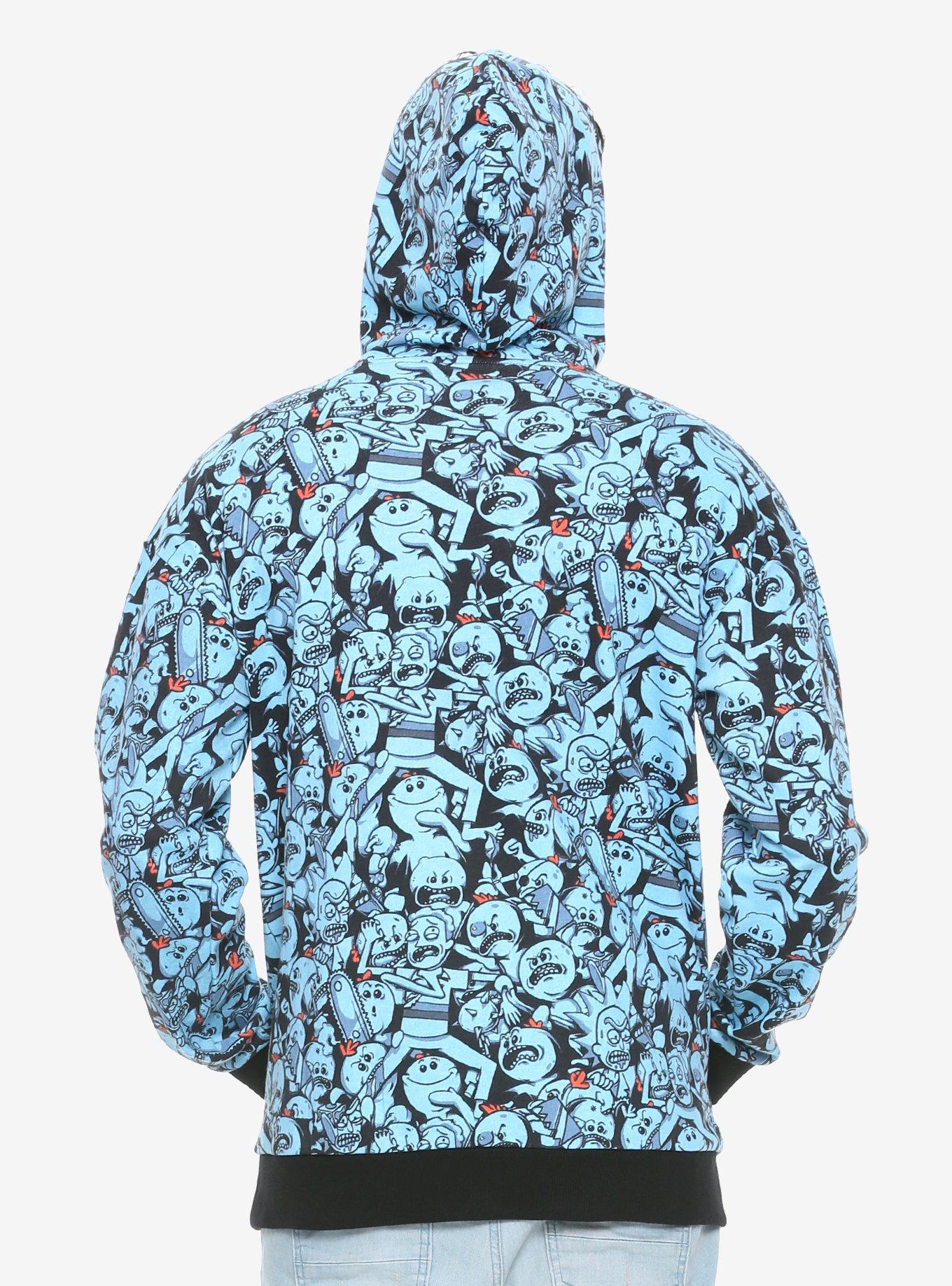 Rick And Morty Mr. Meeseeks Allover Print Hoodie Hot Topic Exclusive, , alternate