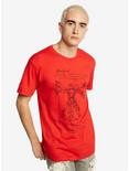 Marvel Deadpool Vitruvian Man T-Shirt Hot Topic Exclusive, RED, alternate