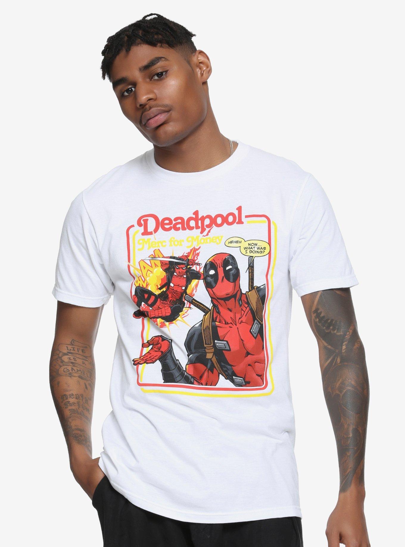 Marvel Deadpool Merc For Money T-Shirt Hot Topic Exclusive, MULTI, alternate