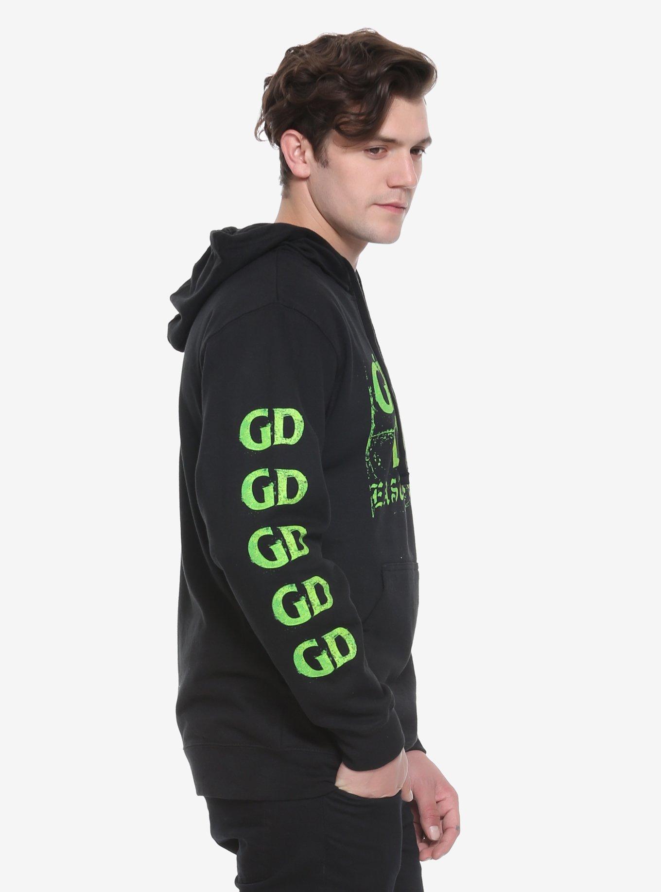 Green Day East Bay Stencil Hoodie, BLACK, alternate