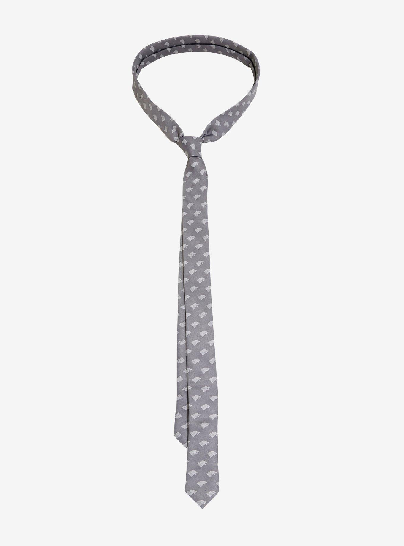 Game Of Thrones House Stark Skinny Tie - BoxLunch Exclusive, , alternate