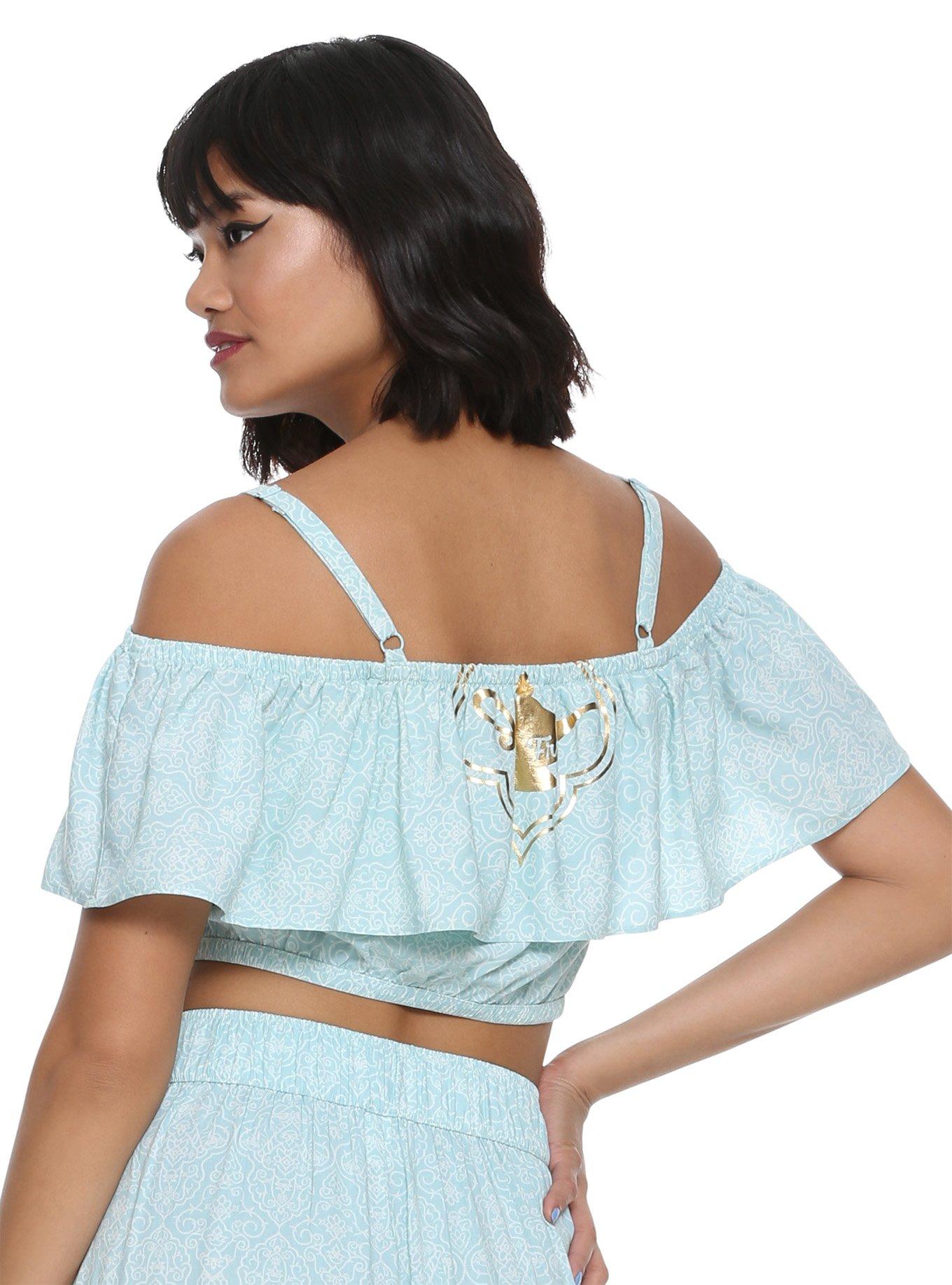 Her Universe Destination Disney Aladdin Princess Jasmine Ruffle Crop Top, LIGHT BLUE, alternate