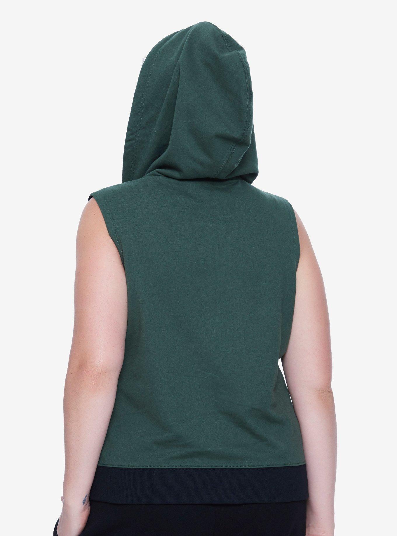 Her Universe Destination Disney Mulan Green Hoodie Vest Plus Size, , alternate