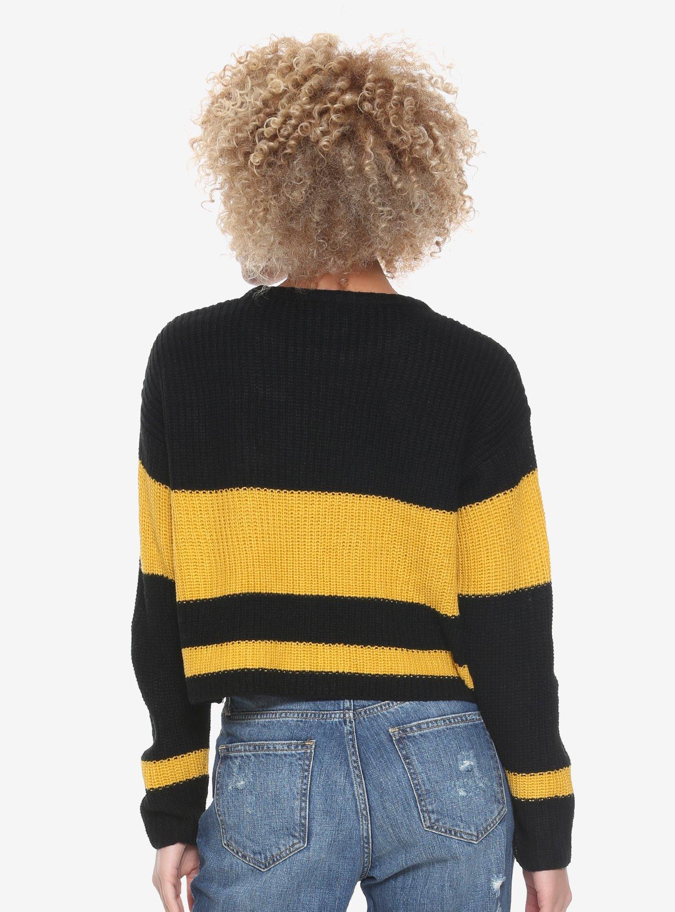 Harry Potter Hufflepuff Girls Quidditch Sweater, BLACK, alternate