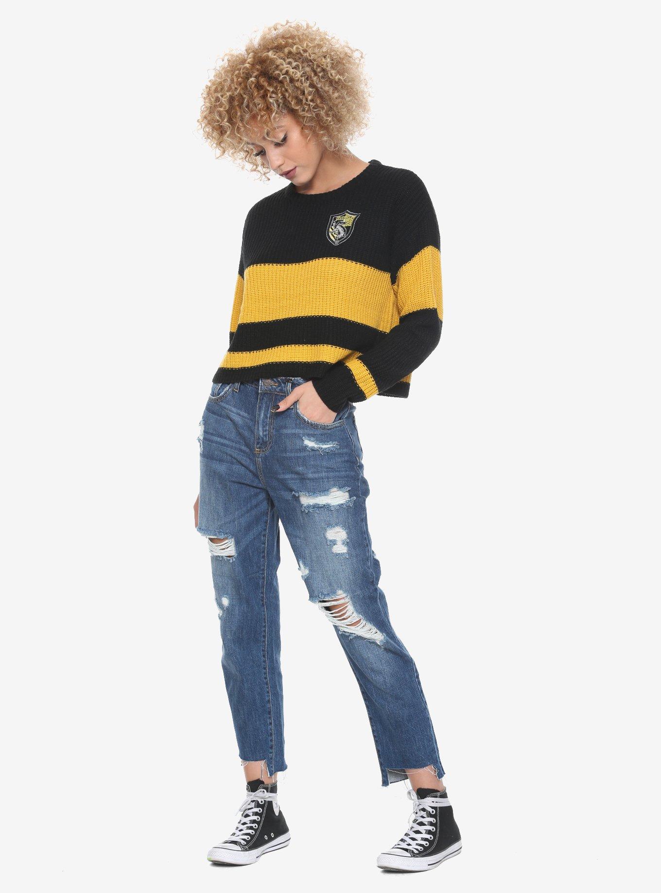 Harry Potter Hufflepuff Girls Quidditch Sweater, BLACK, alternate