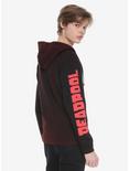 Marvel Deadpool Mineral Washed Hoodie Hot Topic Exclusive, BLACK, alternate