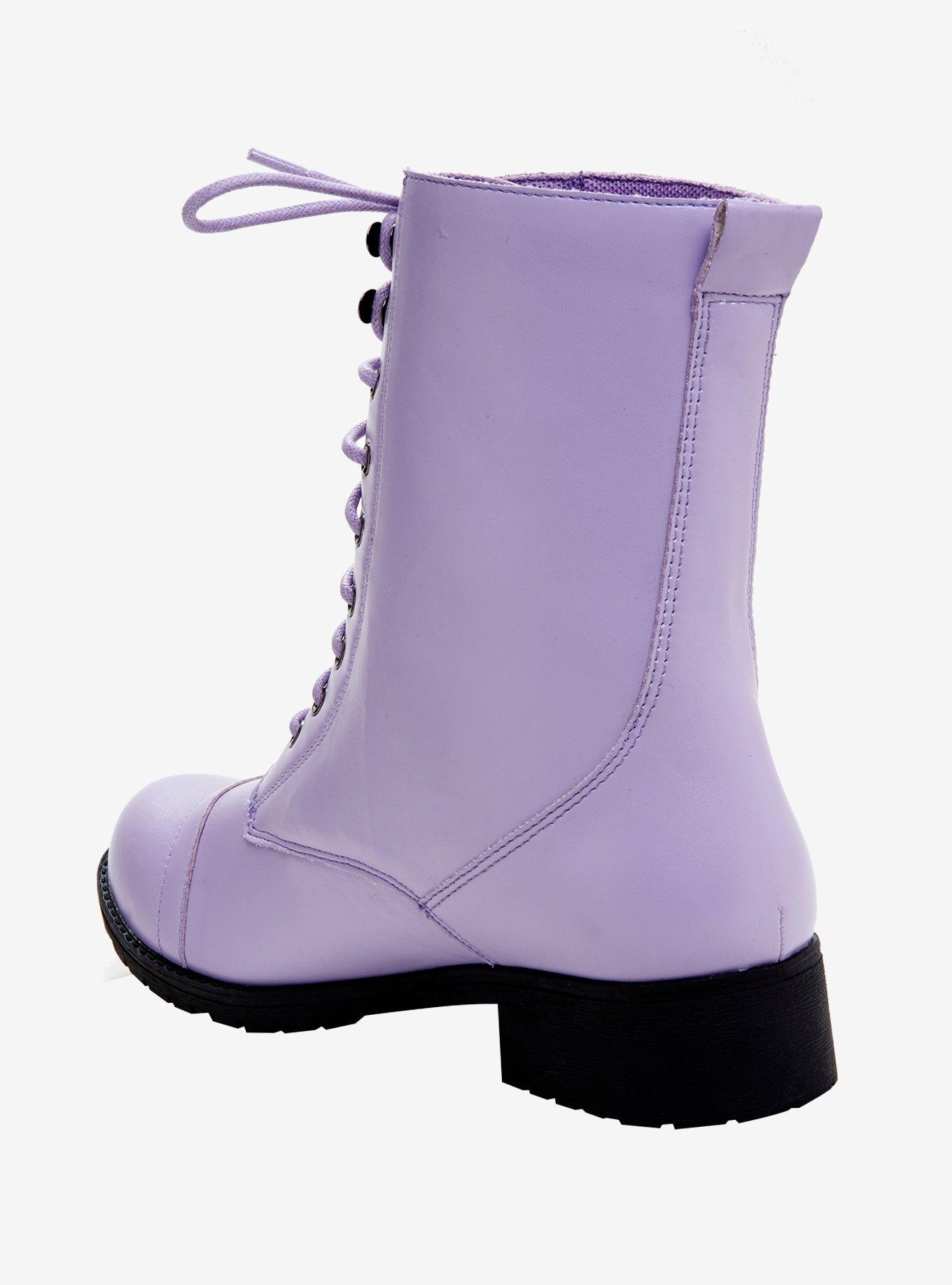 Lilac Combat Boots, , alternate