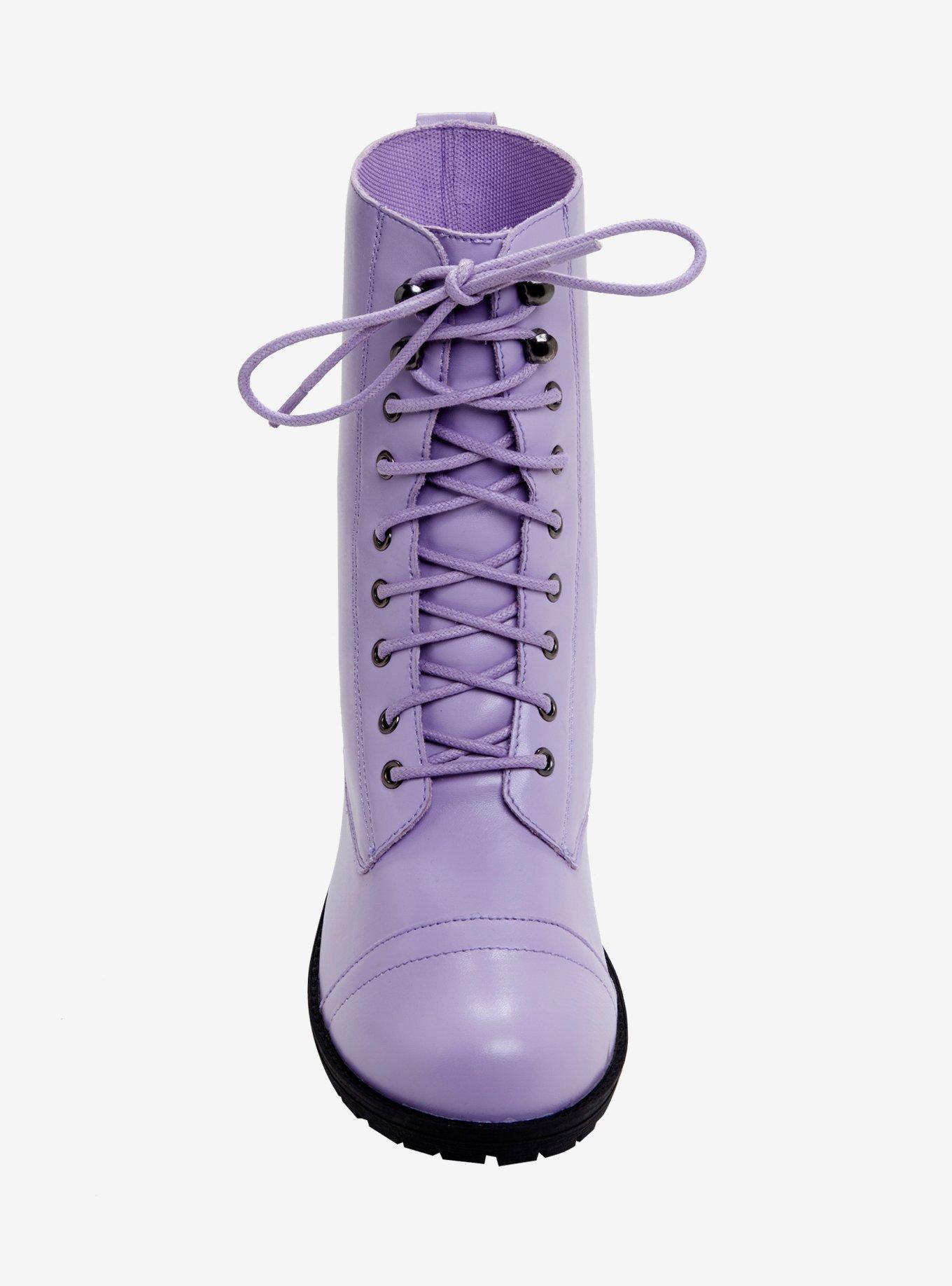 Lilac Combat Boots, , alternate