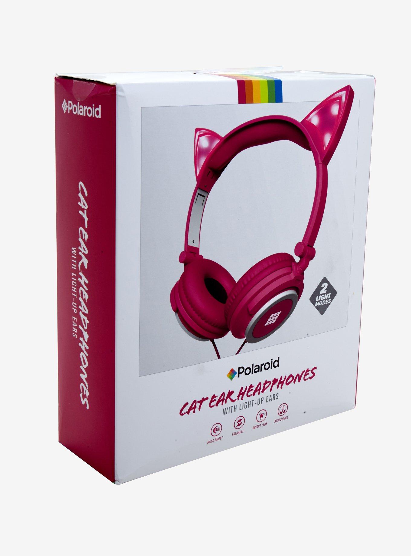 Pink LED Cat Ear Headphones, , alternate