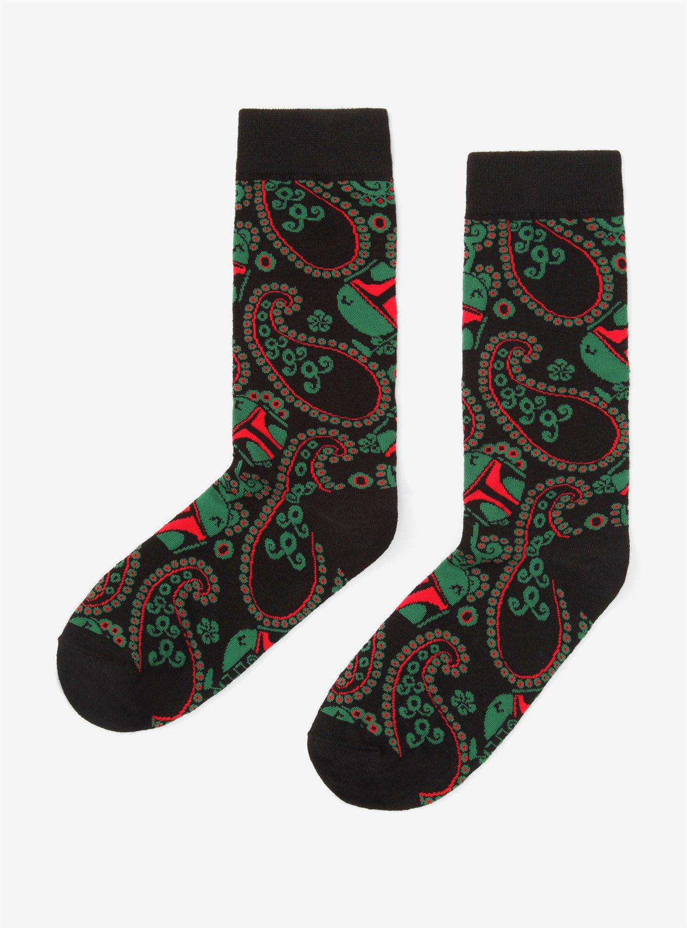 Star Wars Boba Fett Paisley Dress Socks - BoxLunch Exclusive, , alternate
