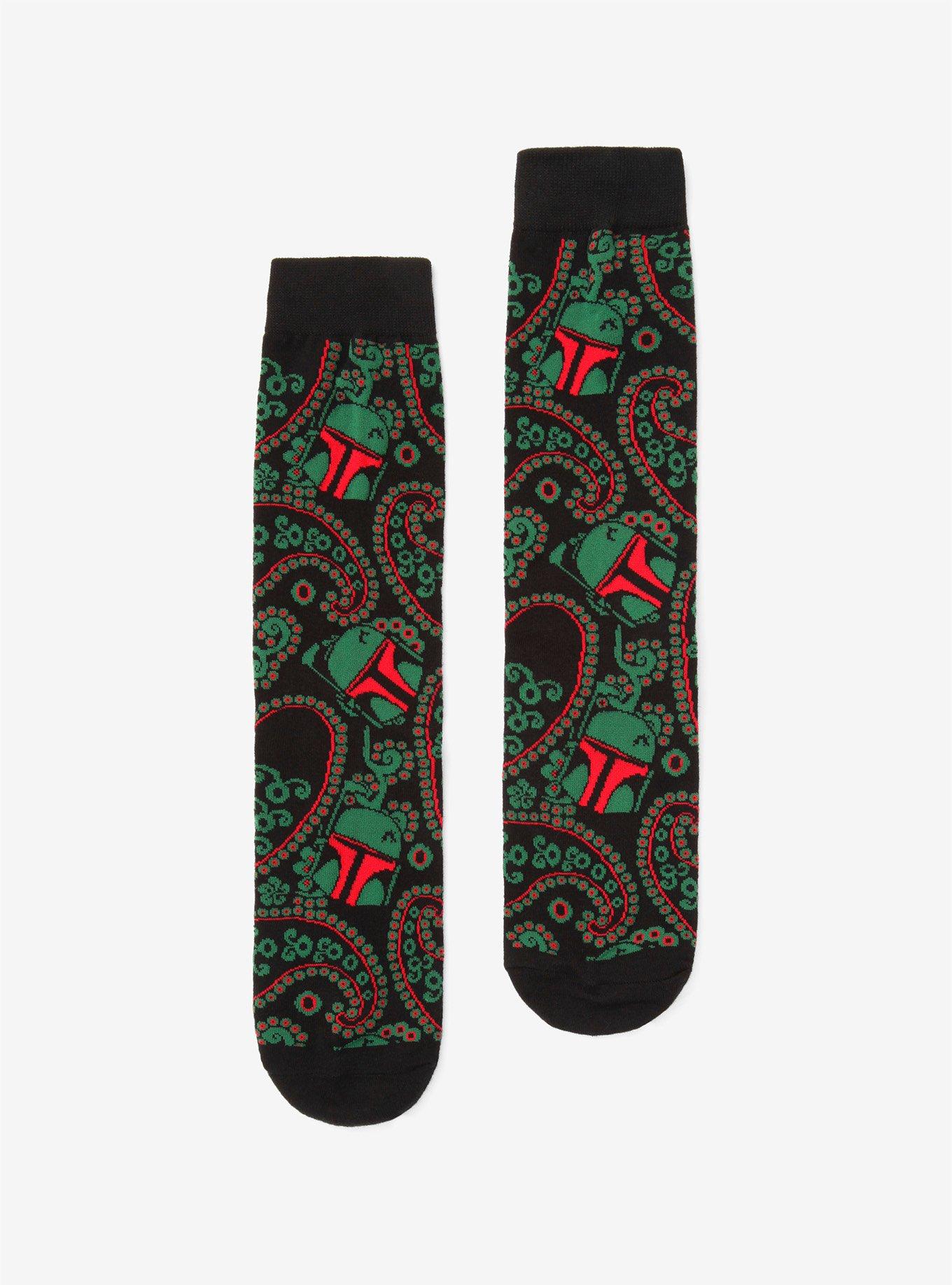 Star Wars Boba Fett Paisley Dress Socks - BoxLunch Exclusive, , alternate