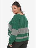 Harry Potter Slytherin Girls Quidditch Sweater Plus Size, GREEN, alternate