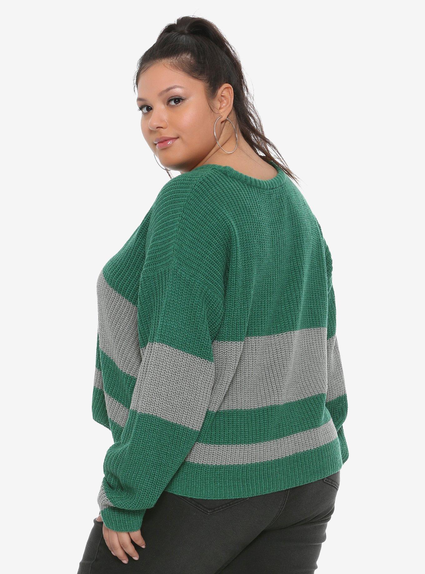 Harry Potter Slytherin Girls Quidditch Sweater Plus Size, GREEN, alternate