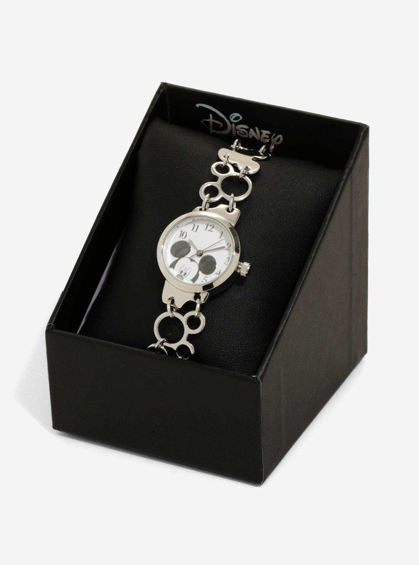 Disney Mickey Mouse Silver Link Watch - BoxLunch Exclusive, , alternate