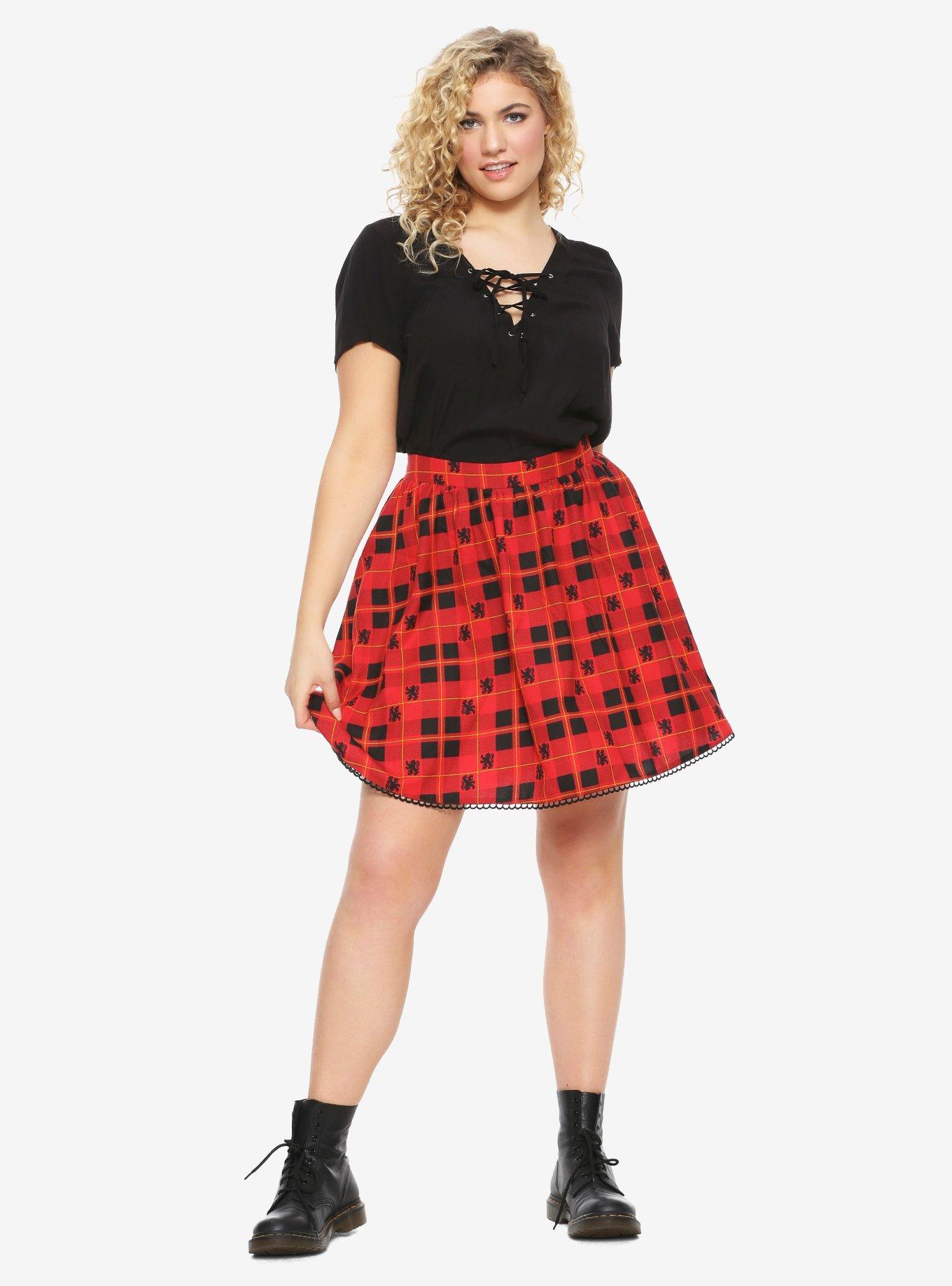 Harry Potter Gryffindor Plaid Skirt Plus Size, , alternate