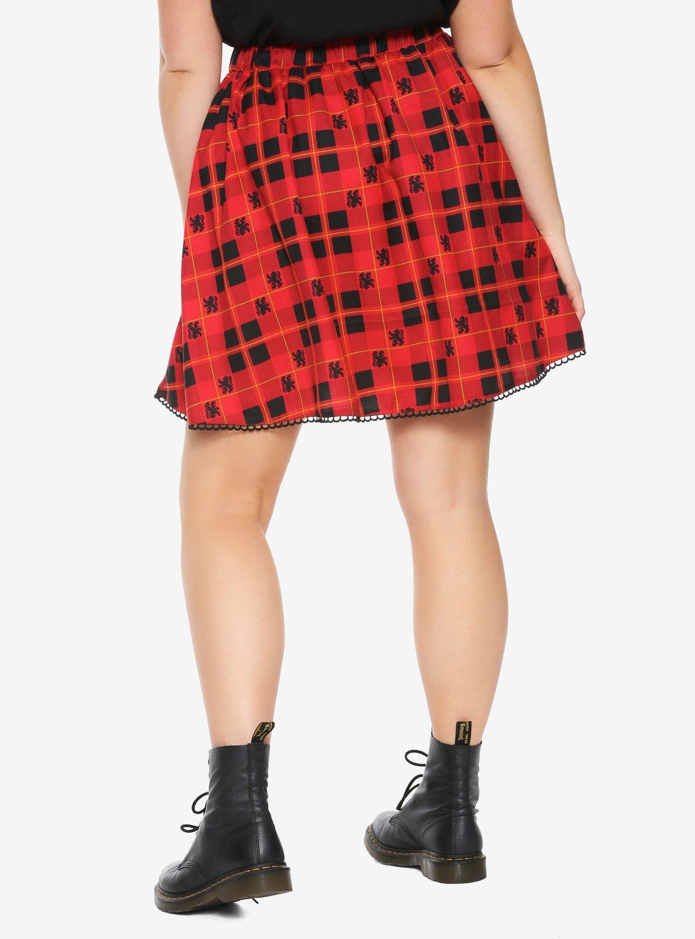 Harry Potter Gryffindor Plaid Skirt Plus Size, , alternate