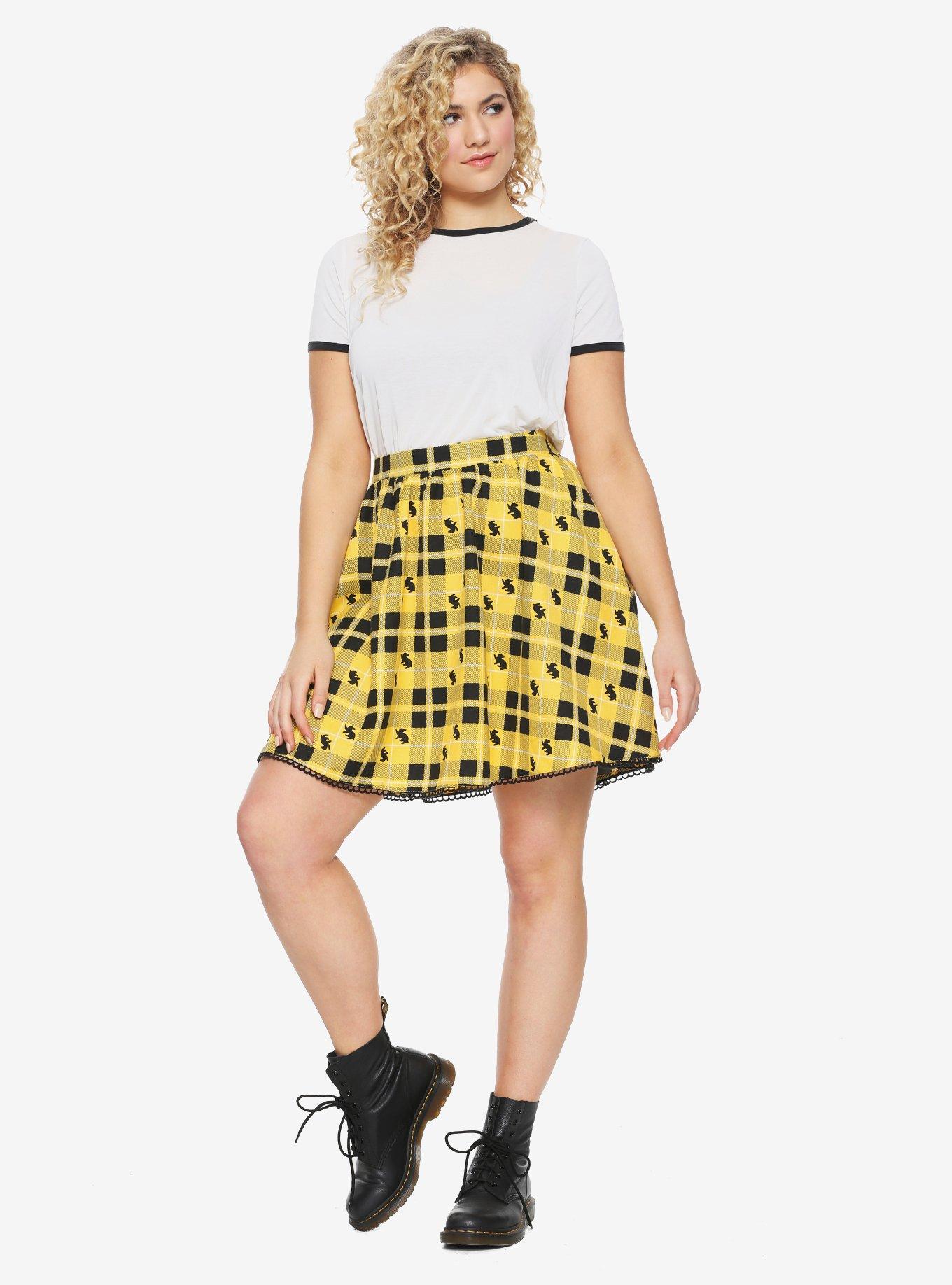 Harry Potter Hufflepuff Plaid Skirt Plus Size, , alternate