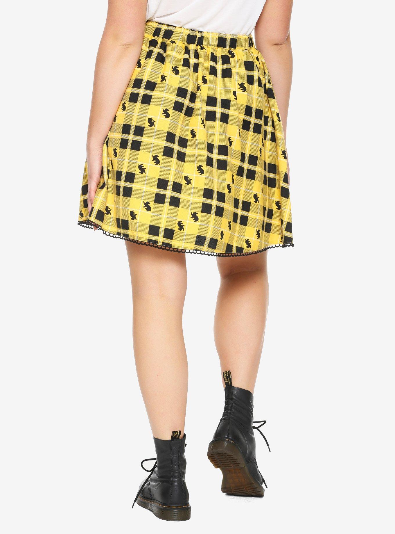 Harry Potter Hufflepuff Plaid Skirt Plus Size, , alternate