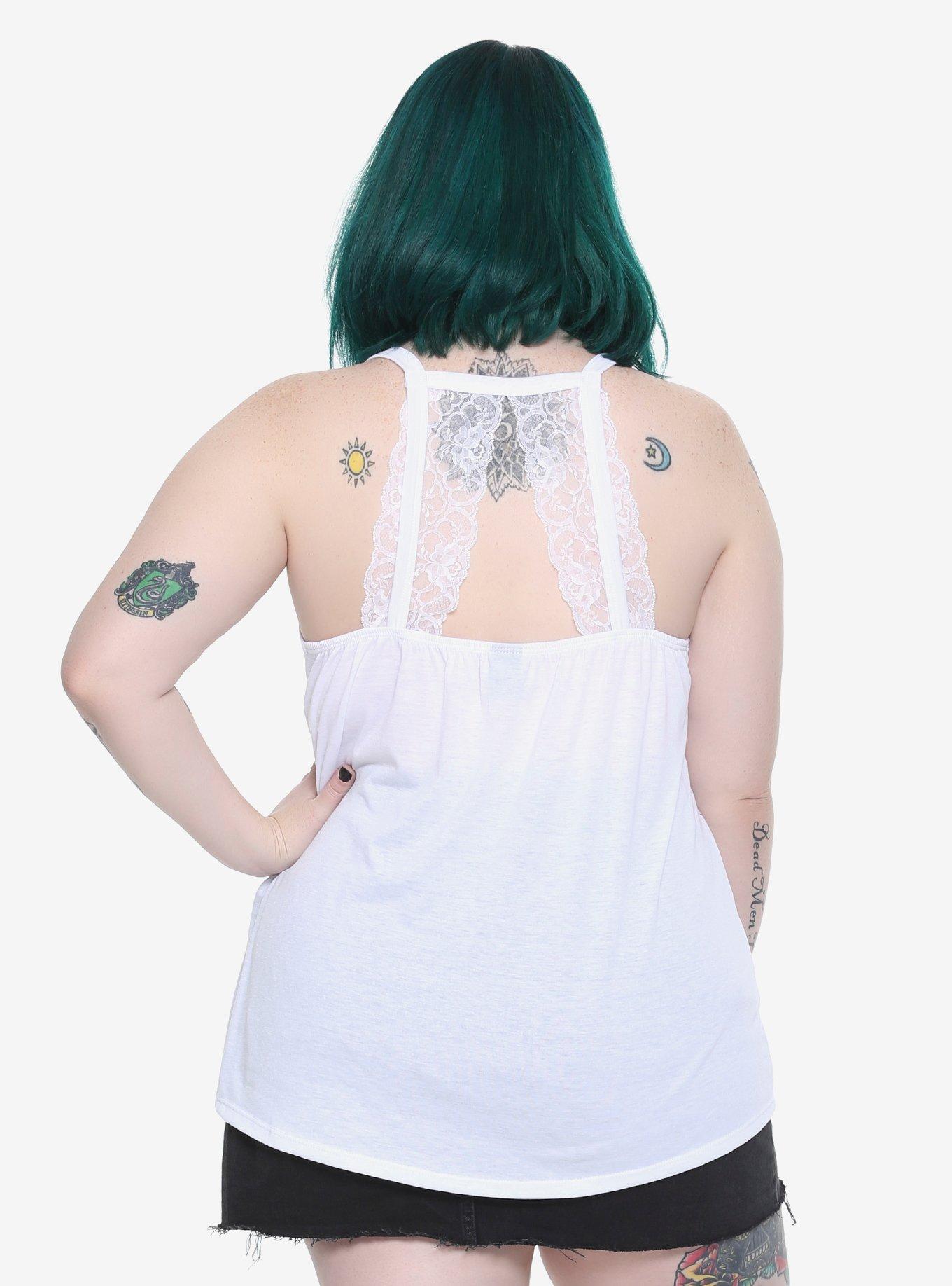 Disney The Little Mermaid Floral Girls Tank Top Plus Size, , alternate