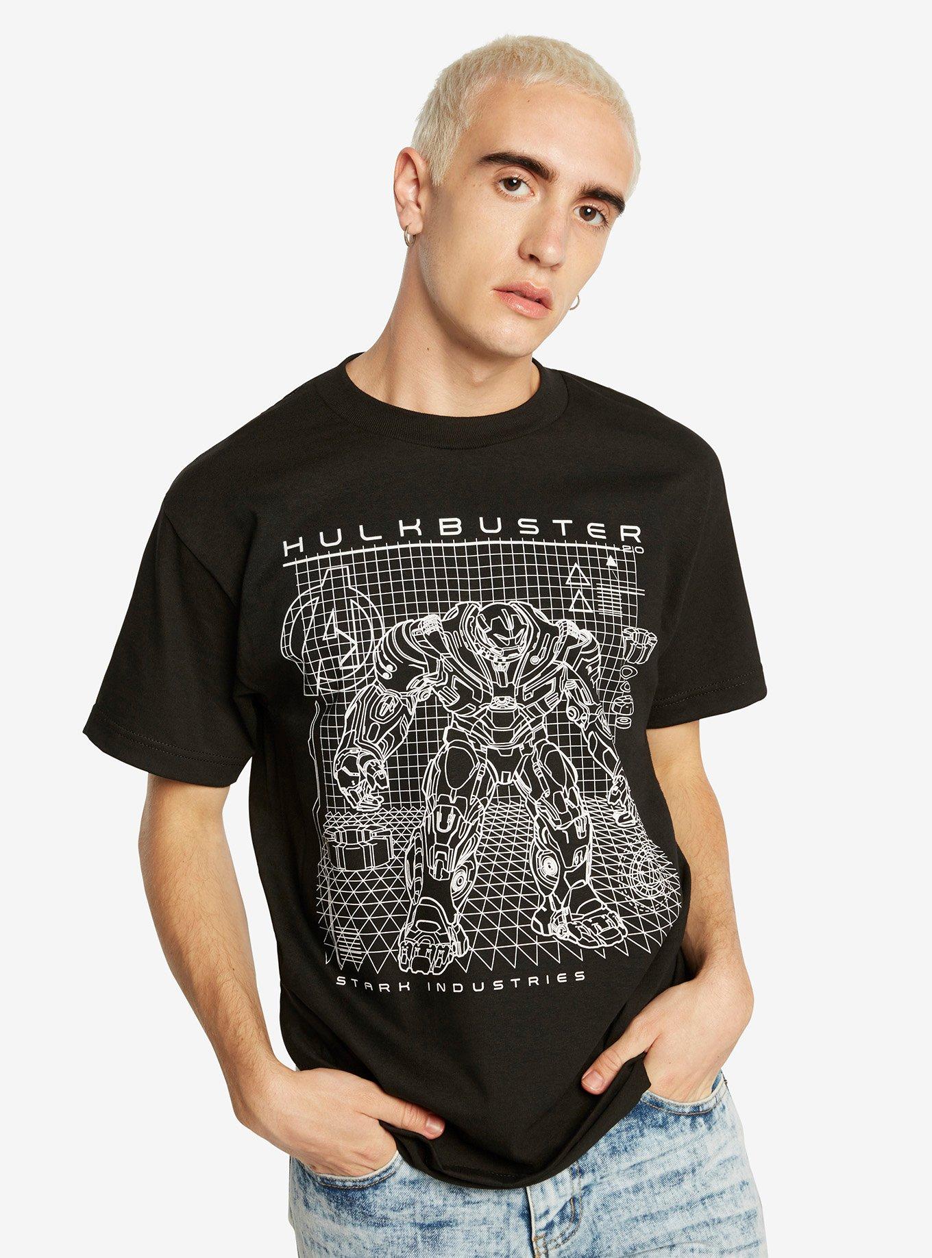 Marvel Avengers: Infinity War Hulkbuster Grid T-Shirt Hot Topic Exclusive, BLACK, alternate