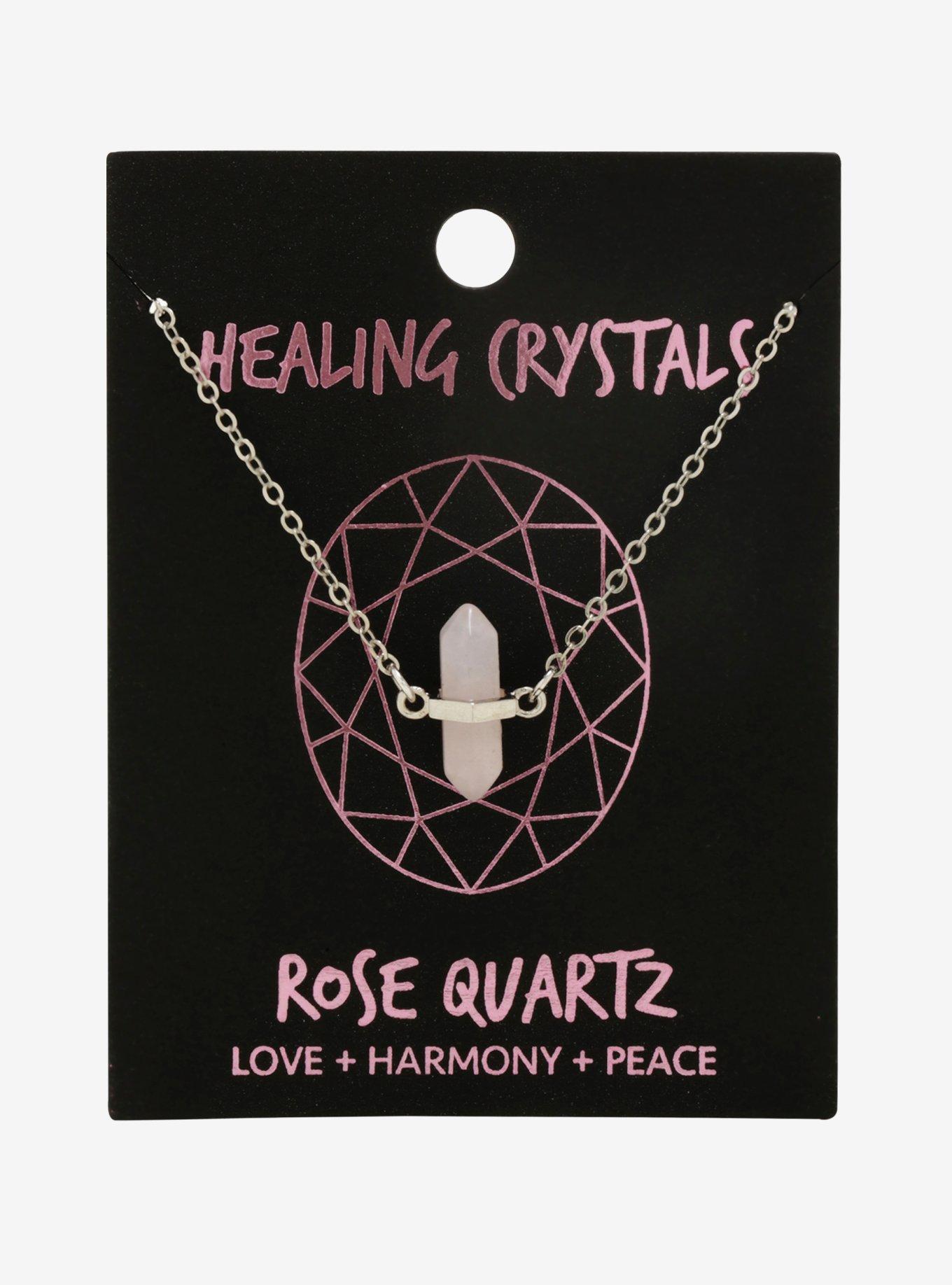 Healing Crystals Rose Quartz Necklace, , alternate