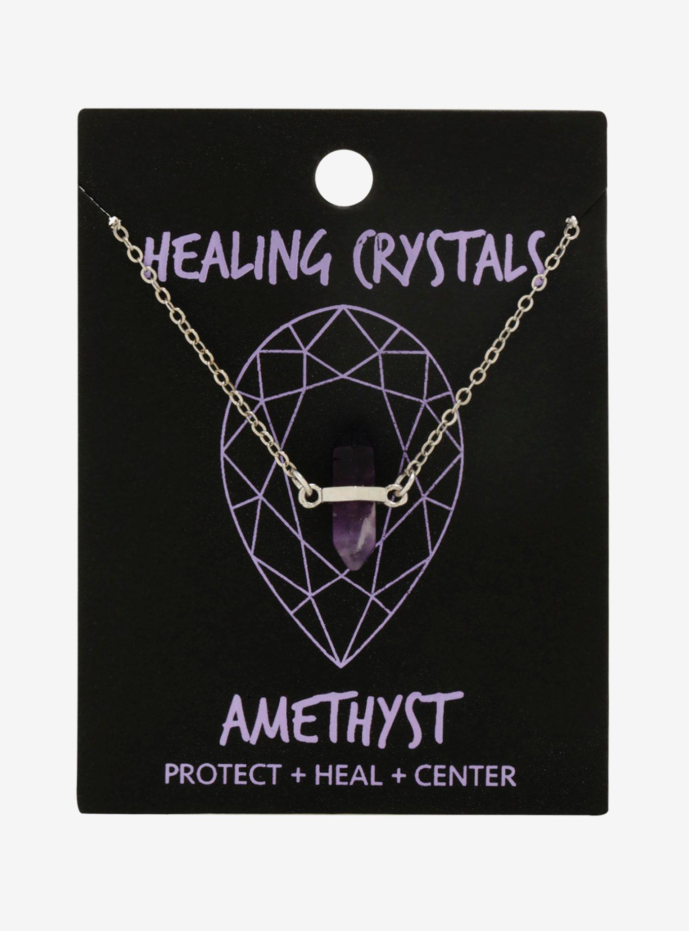 Healing Crystals Amethyst Necklace, , alternate