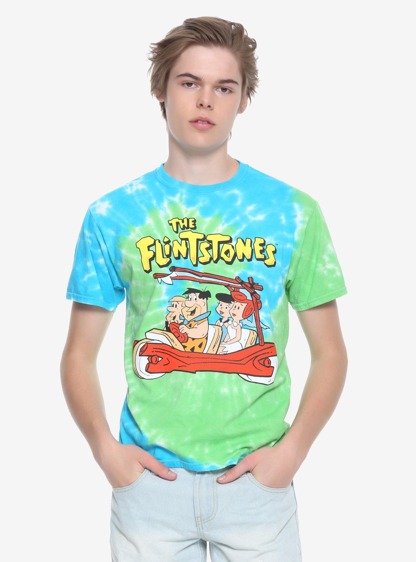 The Flintstones Blue & Green Tie Dye T-Shirt, , alternate