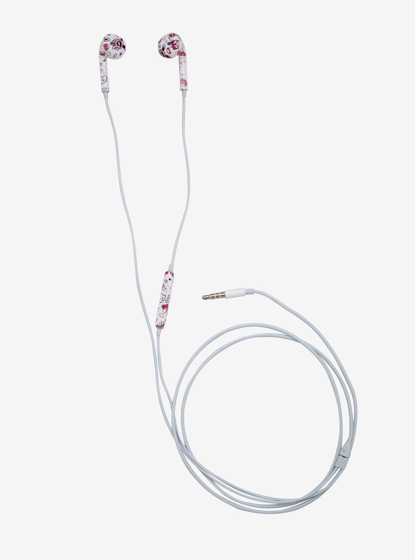 Pink & White Kawaii Earbuds, , alternate