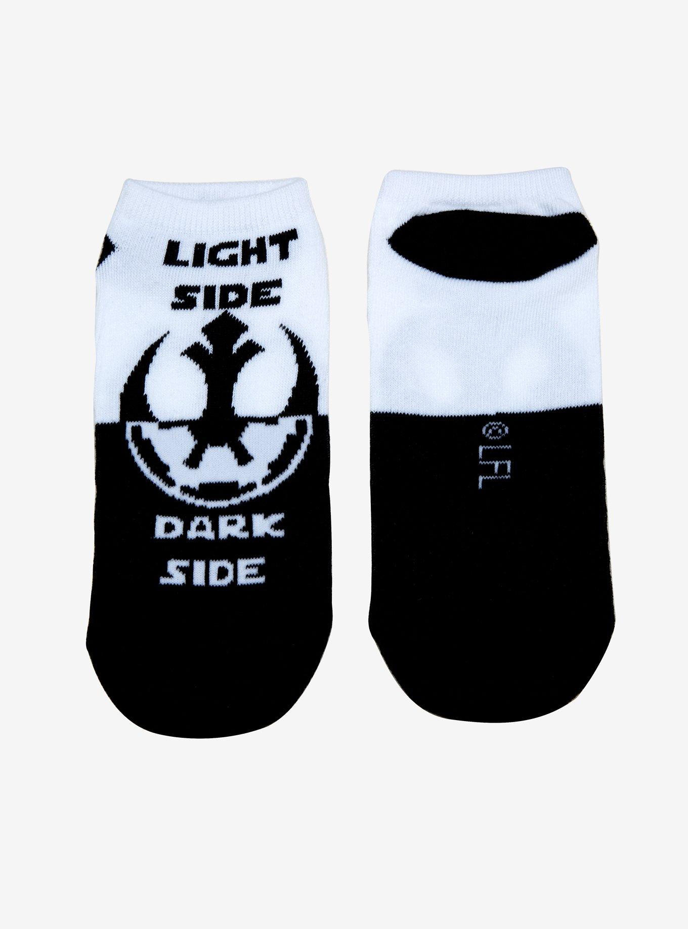 Star Wars Light Side Dark Side Symbols No-Show Socks, , alternate