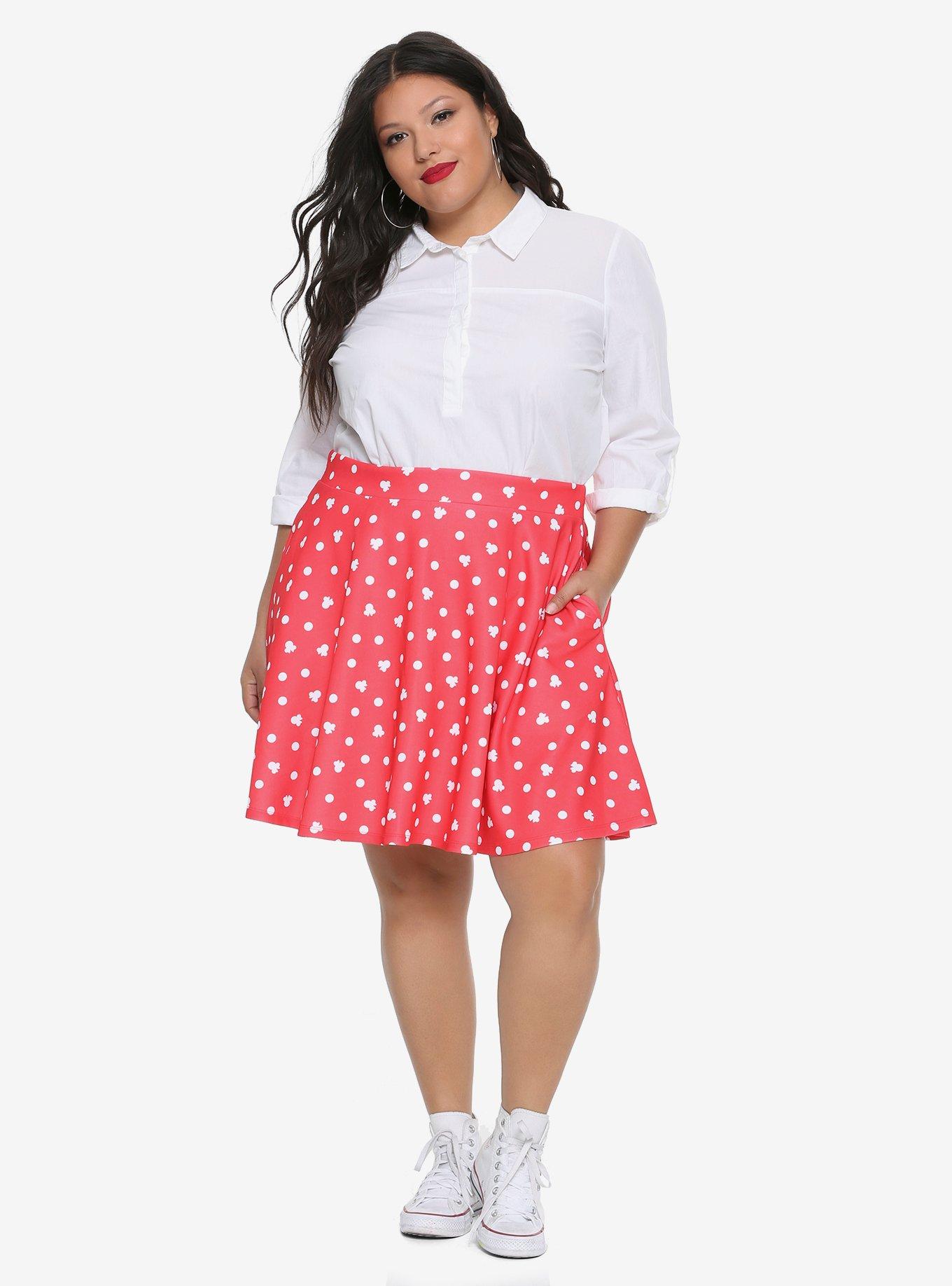 Disney Minnie Mouse Red Skater Skirt Plus Size, , alternate