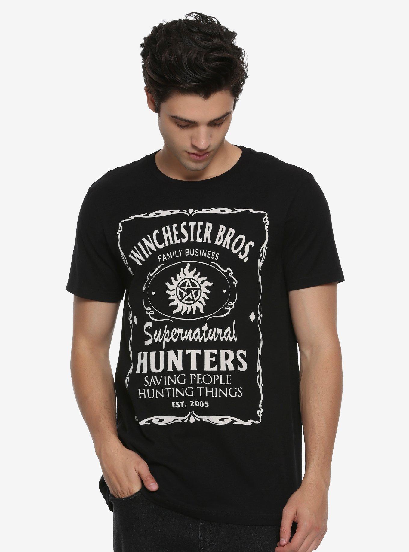 Supernatural Winchester Bros. Bottle Label T-Shirt Hot Topic Exclusive, , alternate
