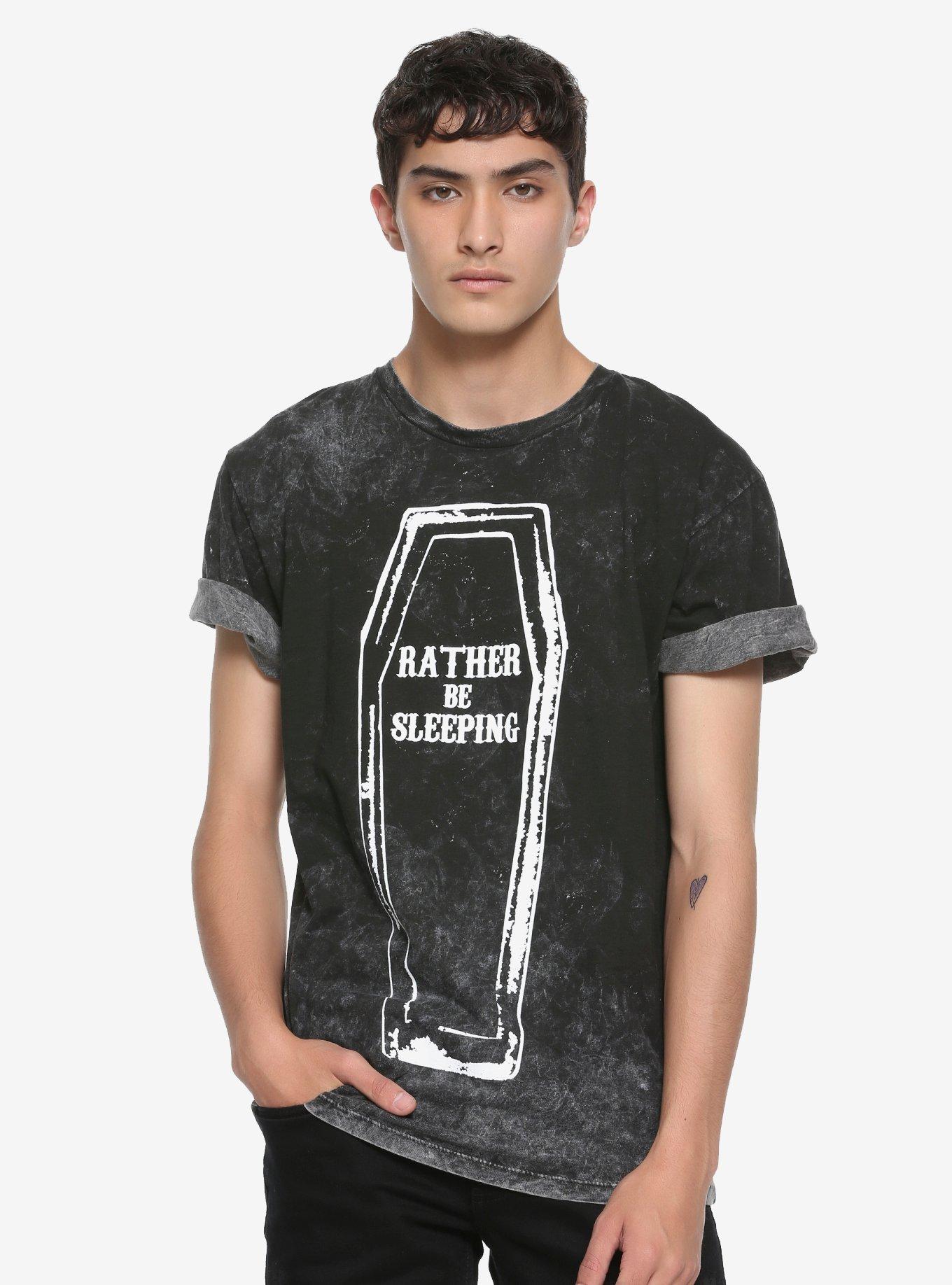 Coffin Rather Be Sleeping Acid Wash T-Shirt, , alternate
